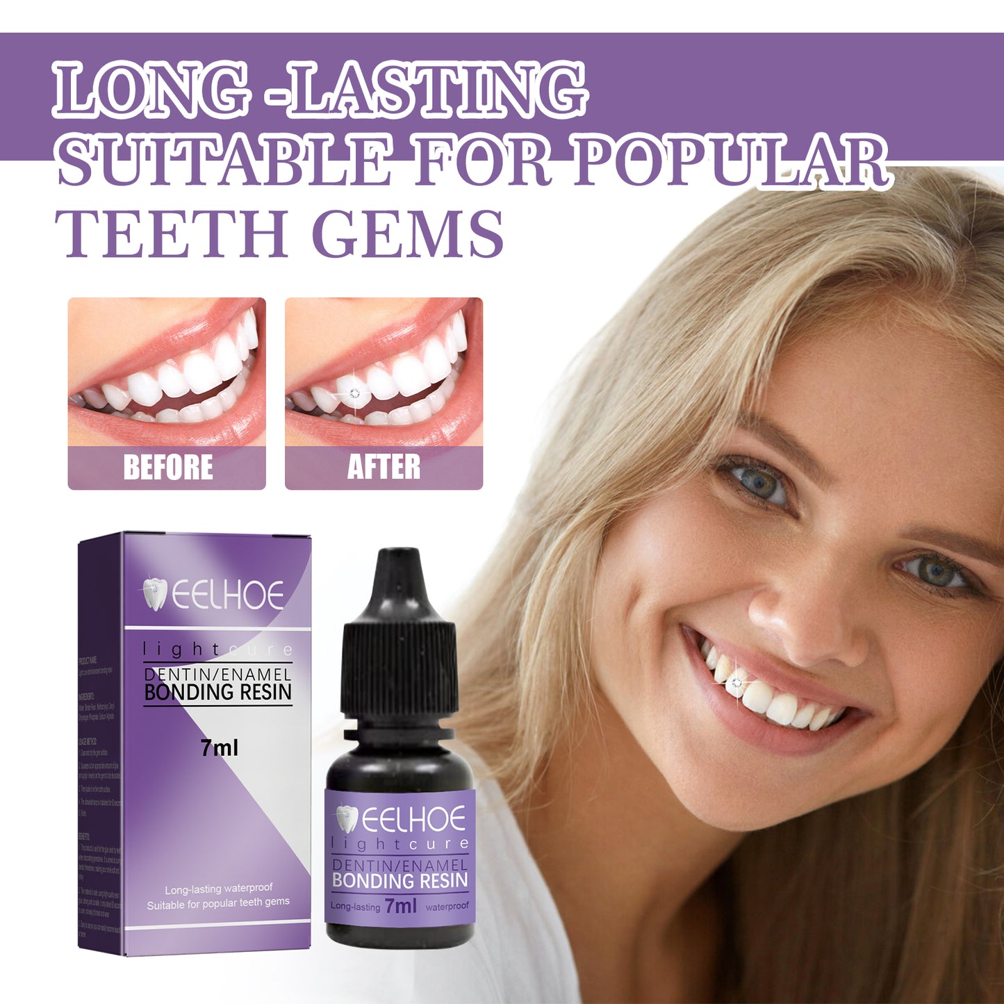 EELHOE Tooth Gem Decoration Glue DIY Fashion Jewelry Bonding Tooth Gem Light Curing Glue