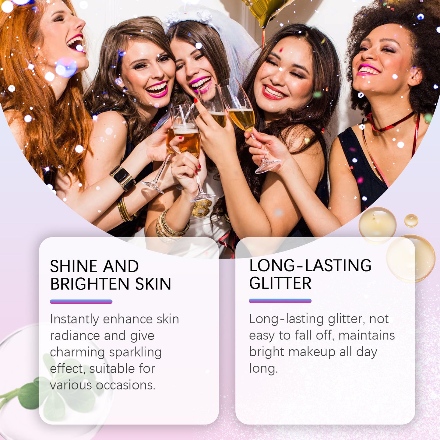 EELHOE Glitter Powder Spray Glitter Highlight Spray Natural Three-Dimensional Lasting Glitter Powder