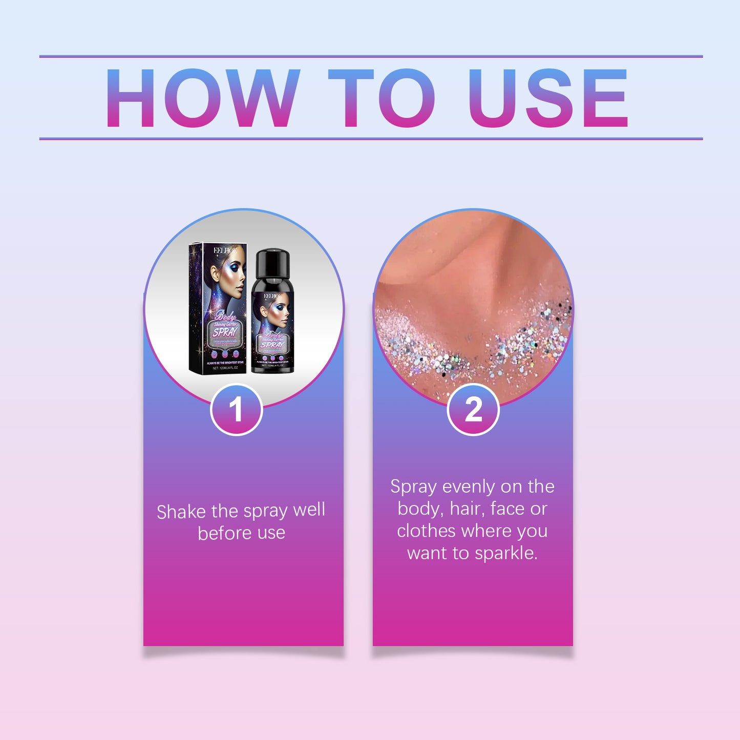 EELHOE Glitter Powder Spray Glitter Highlight Spray Natural Three-Dimensional Lasting Glitter Powder