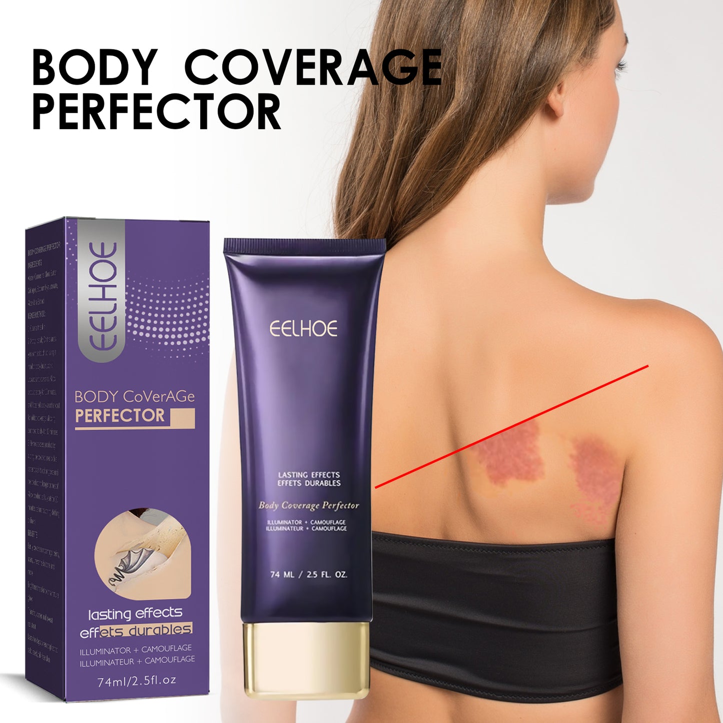 EELHOE Tattoo Concealer Repair Cream Cover Body Tattoo Scar Birthmark Moisturizing Whitening Invisible Concealer