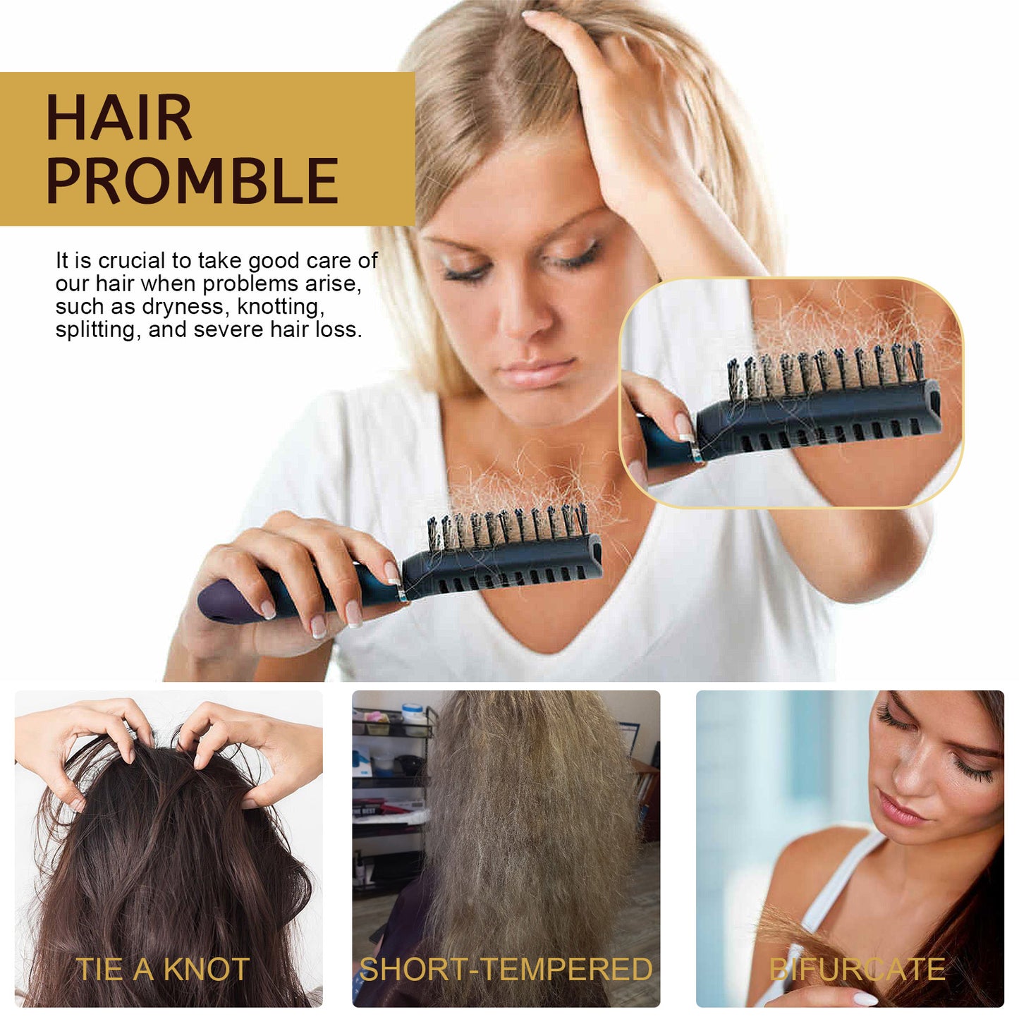 EELHOE Repair Moisturizing Hair Mask Deep Moisturizing Repair Damaged Hair Dry Split Knot Hair Care Mask