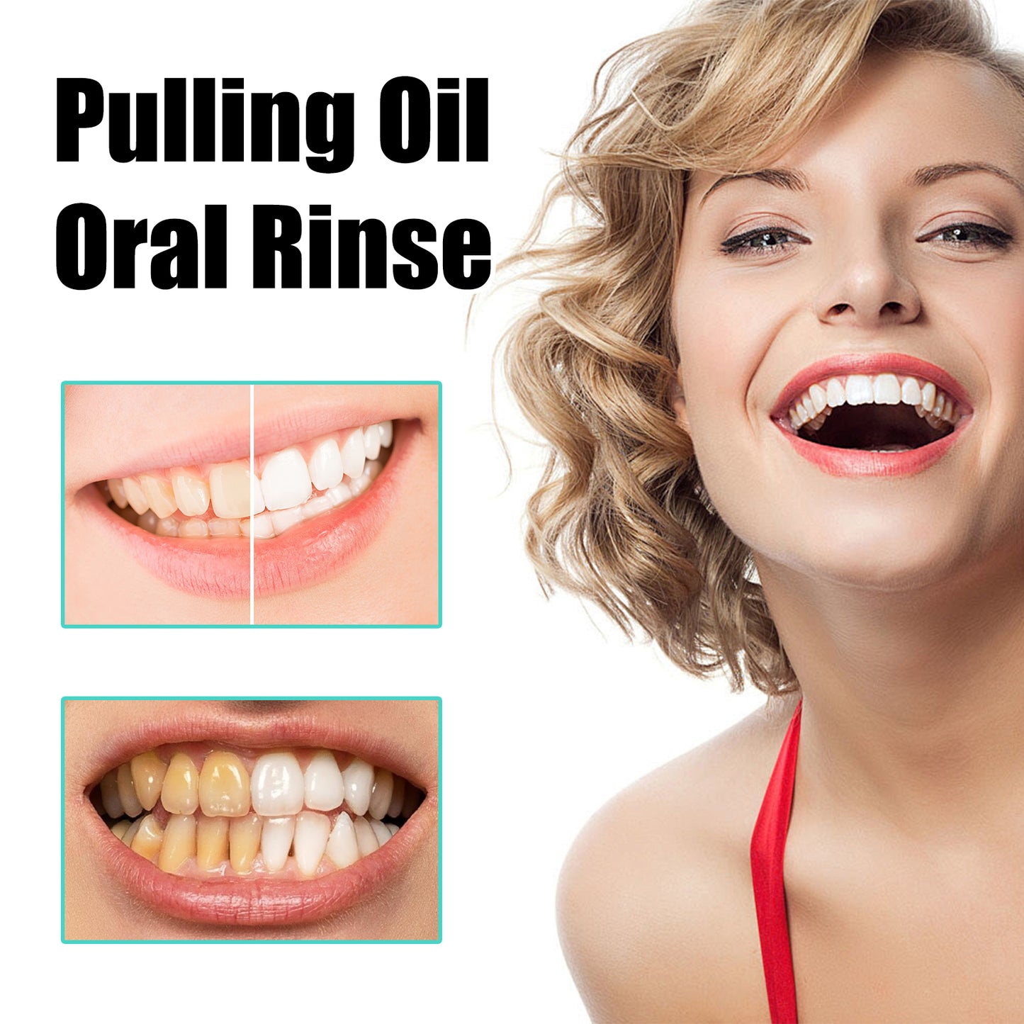 EELHOE Mouth Coconut Oil Mouthwash to remove stains, clean teeth, clean breath, clean mouth, care for gums