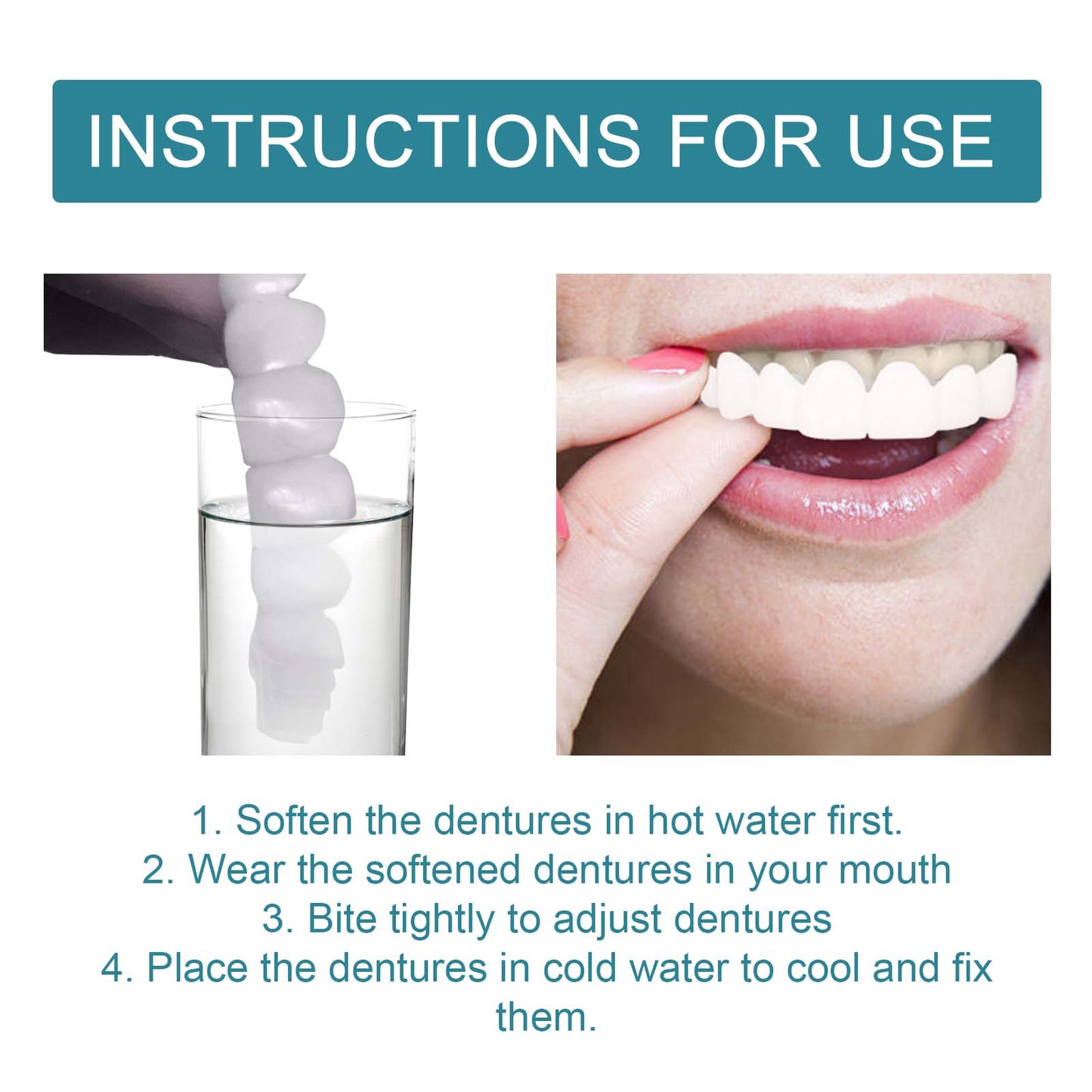 EELHOE adjustable snap-on denture temporary filling tooth gap filling orthodontic denture kit