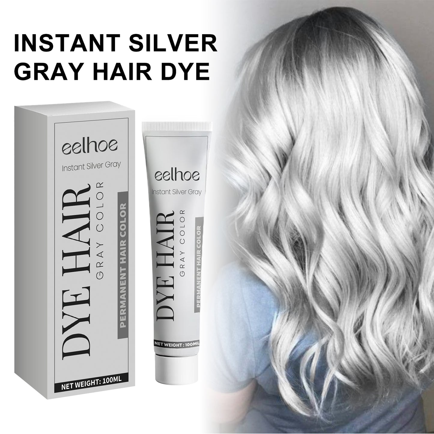 EELHOE gray hair cream natural hair color durable hair easy to color easy to clean