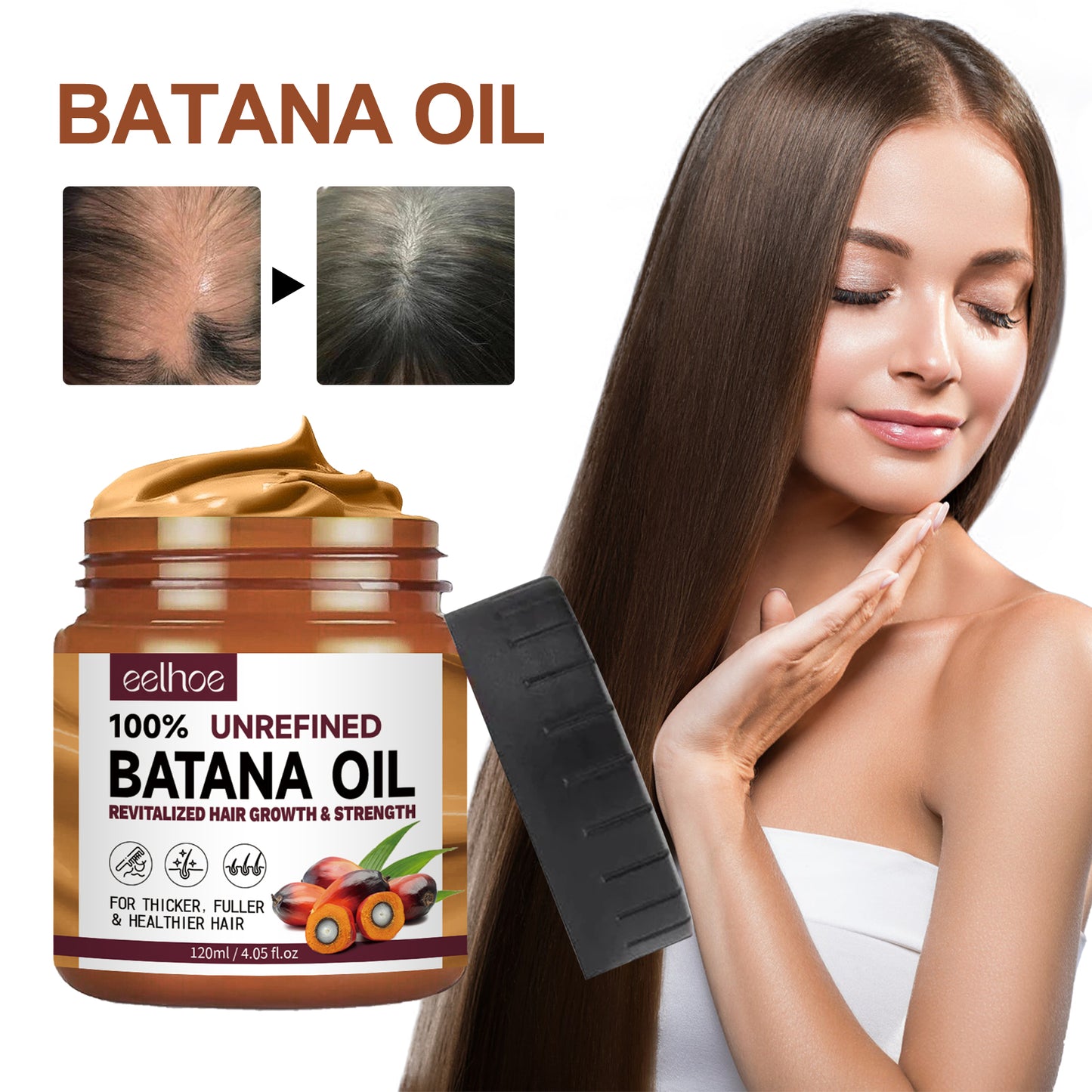 EELHOE Battana Oil Condiment Moisturizing and Hydrating Improving Dry and Fluffy Hair Care