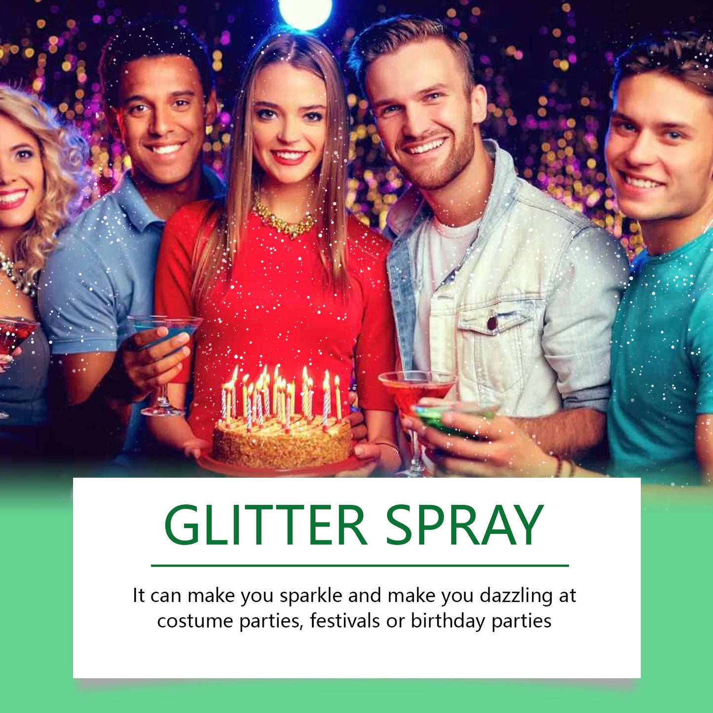 Eelhope Colorful Brightening Glitter Spray Party Hair Body Spray Shimmer Highlight Brightening Glitter Spray