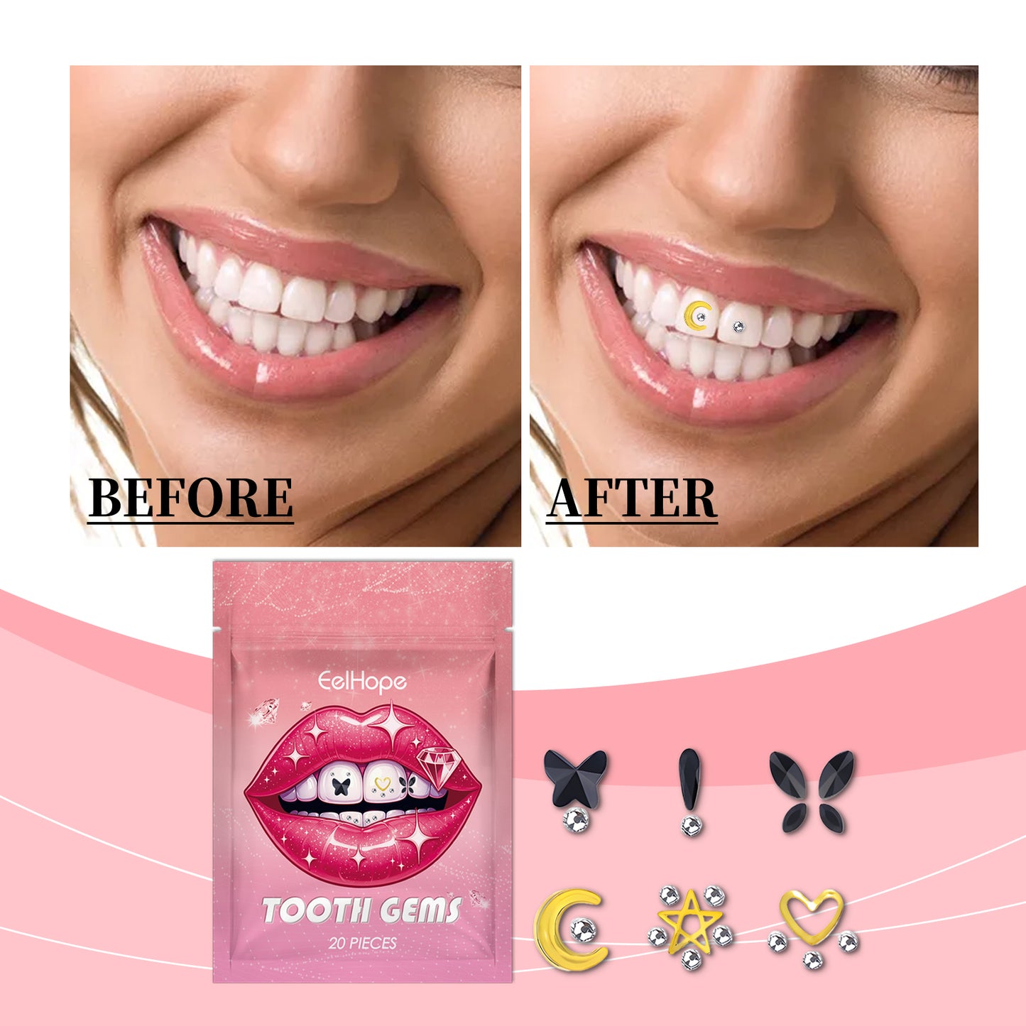 Eelhope Crystal Dental Drill Personality Shining Fashion Tooth Jewelry Lift Smile Easily Use Decorative Dental Drill