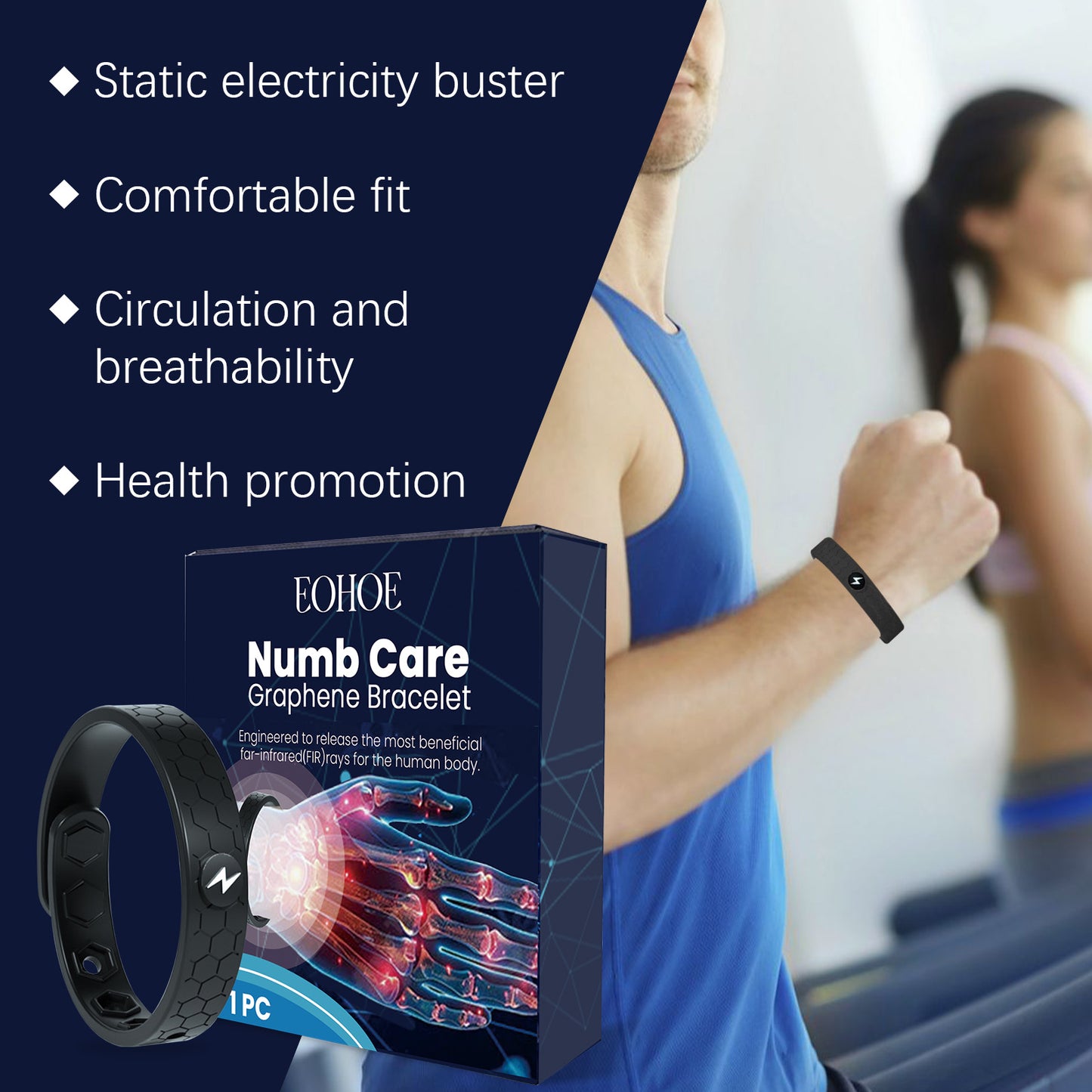 EOHOE Graphene Bracelet Hand Daily Collocation Decoration Portable Body Care Wrist Bracelet