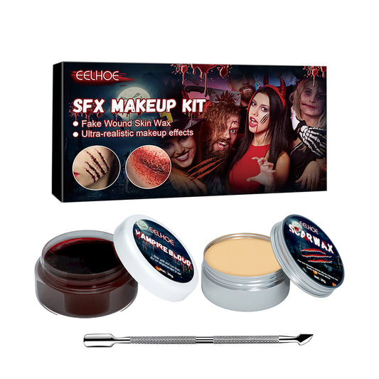 EELHOE Halloween Skin Wax Plasma Makeup suit Makeup Props Scar Makeup Horror Atmosphere Party Makeup suit