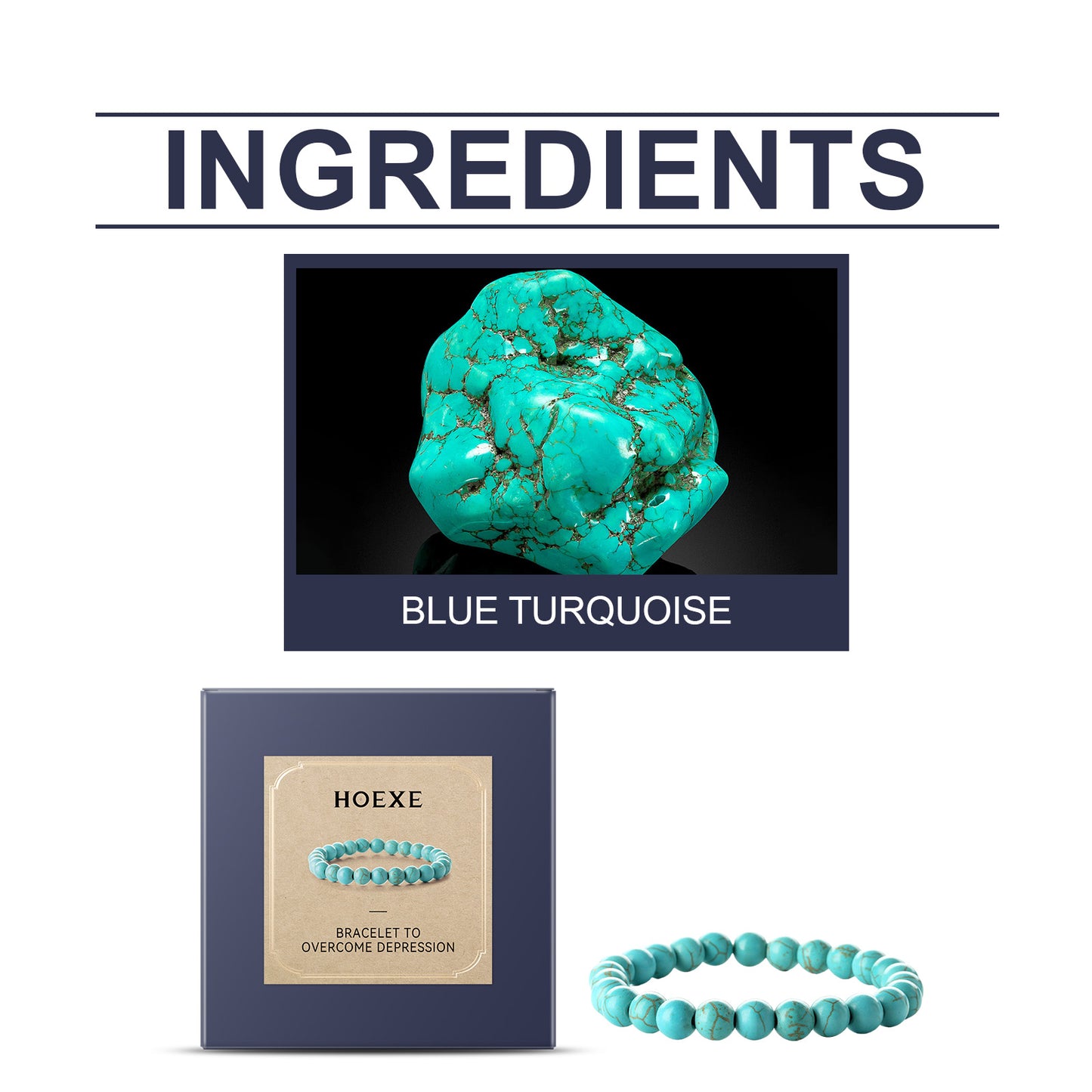 Hoexe blue turquoise bracelet personalized simple elegant versatile fashion accessories hand decoration portable bracelet