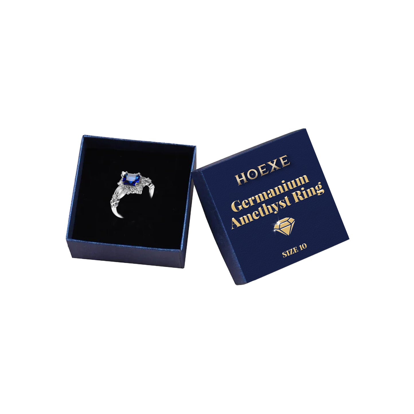 Hoexe Germanium Amethyst Ring Ring Simple All-match Fashion Single Product Trendy Clothing Matching Couple Ring