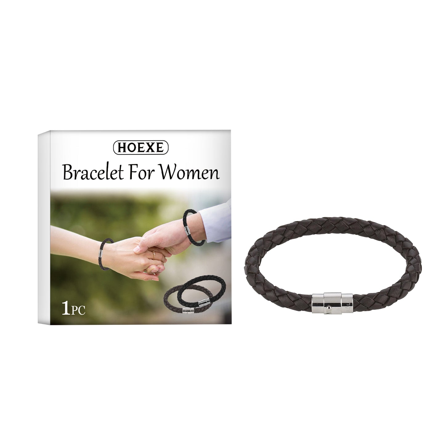 Hoexe Couple Bracelet PU Leather Rope Woven Men's and Women's Personalized Simple Style Couple Bracelet Fashion Accessories Bracelet