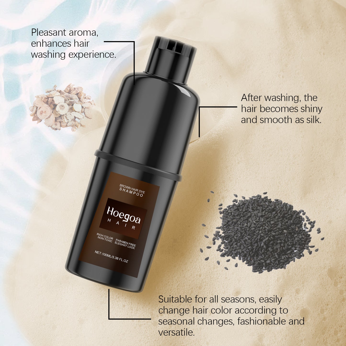 Hoegoa Hair Shampoo Gentle No Irritation No Scalp DIY Lasting Easy Coloring Hair Shampoo