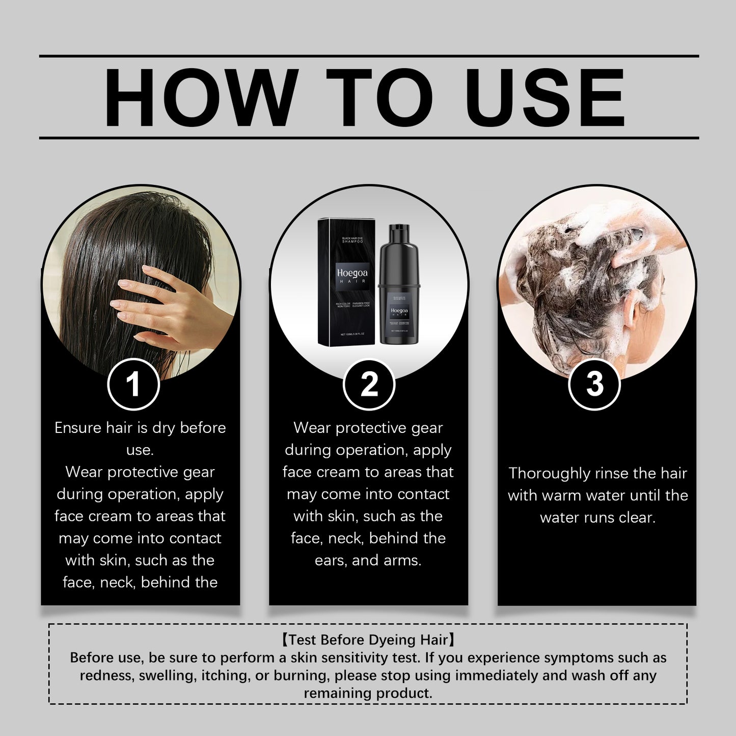 Hoegoa Hair Shampoo Gentle No Irritation No Scalp DIY Lasting Easy Coloring Hair Shampoo