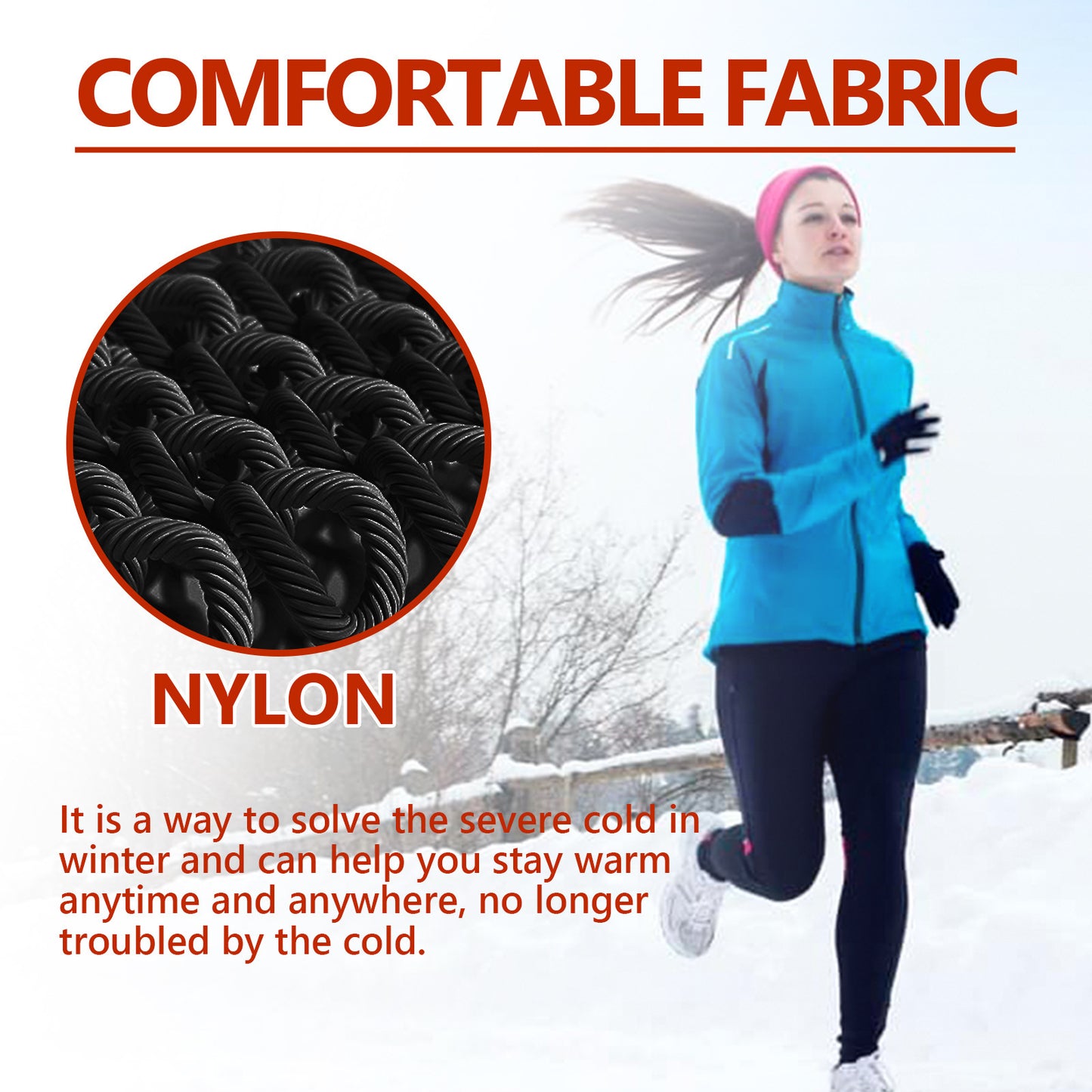 Houkea Nylon Gloves Winter Outdoor Sports Skiing Cold-proof Hand Care Massage Heating Warm Gloves