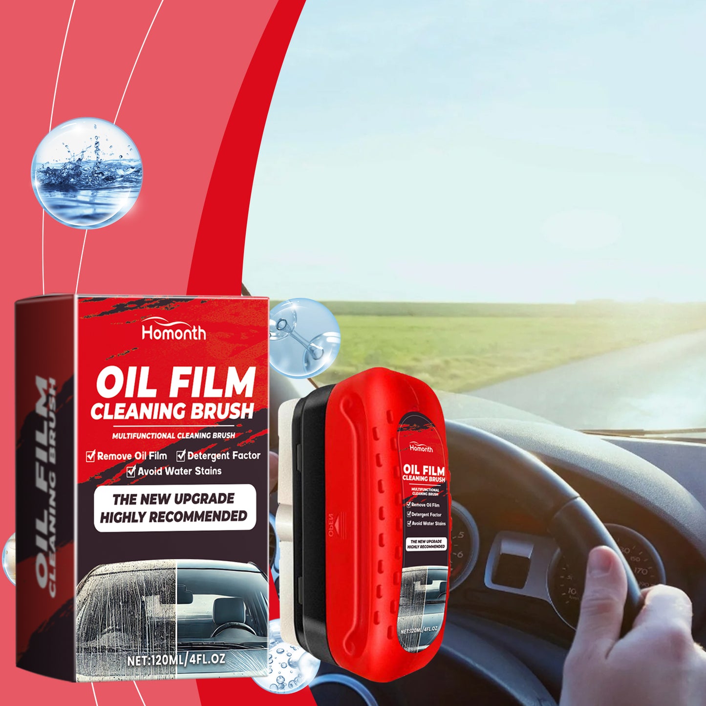 Homonth car windshield cleaner windshield renovation decontamination cleaning oil film cleaner