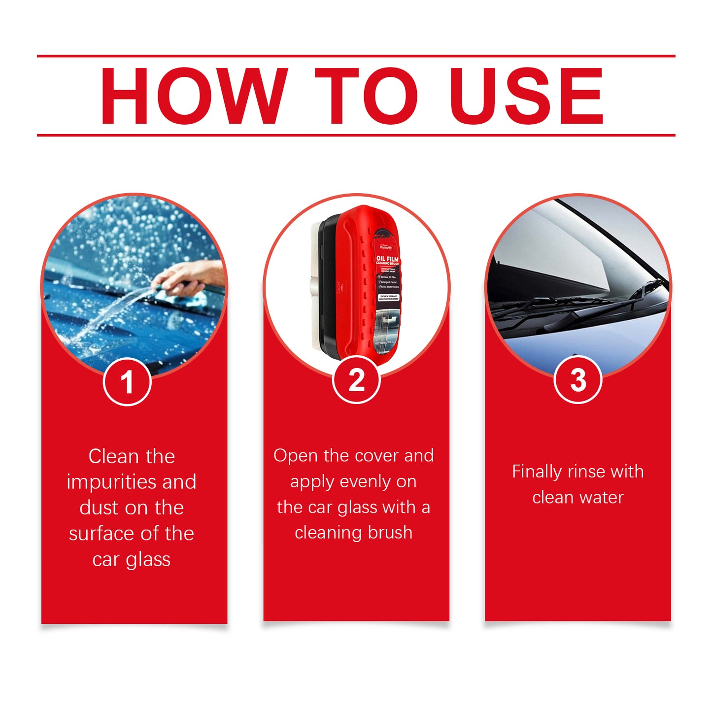 Homonth car windshield cleaner windshield renovation decontamination cleaning oil film cleaner
