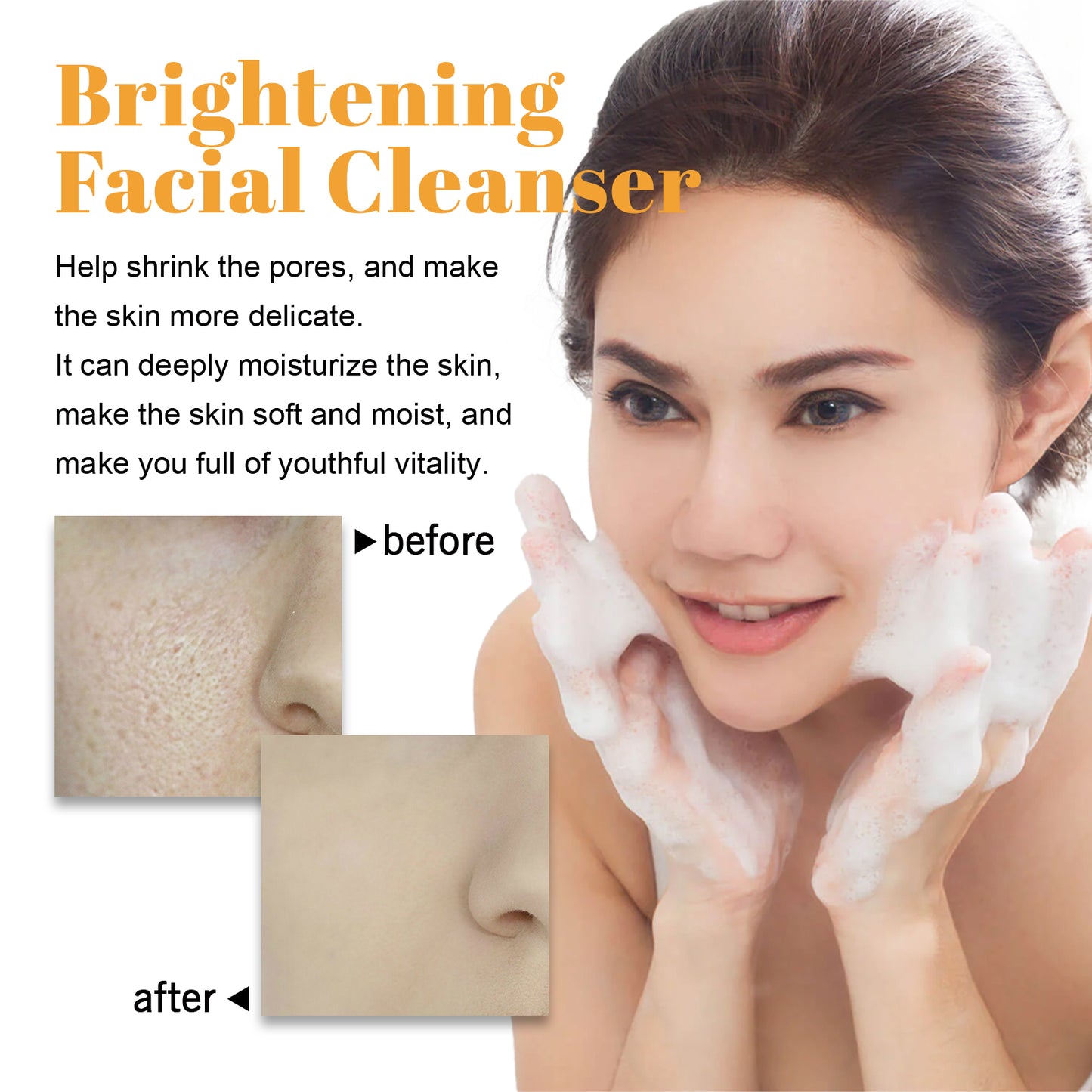 Hoygi Turmeric Facial Cleanser Deep Cleansing Facial Skin Fades Acne Mark Pockmarks Moisturizing Whitening Skin
