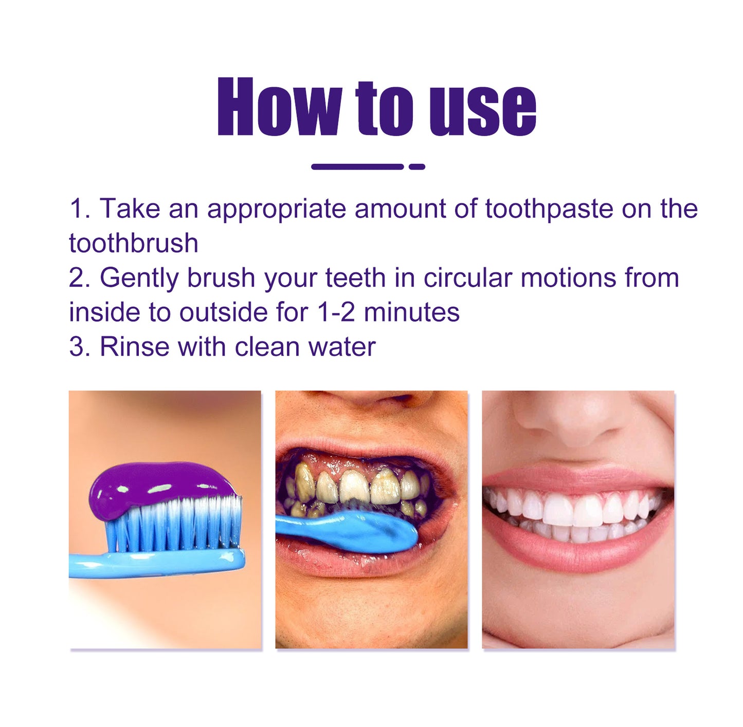Jaysuing V34 Purple Toothpaste Cleaning Bad Mouth Tooth Stains Whitening Tooth Care Toothpaste