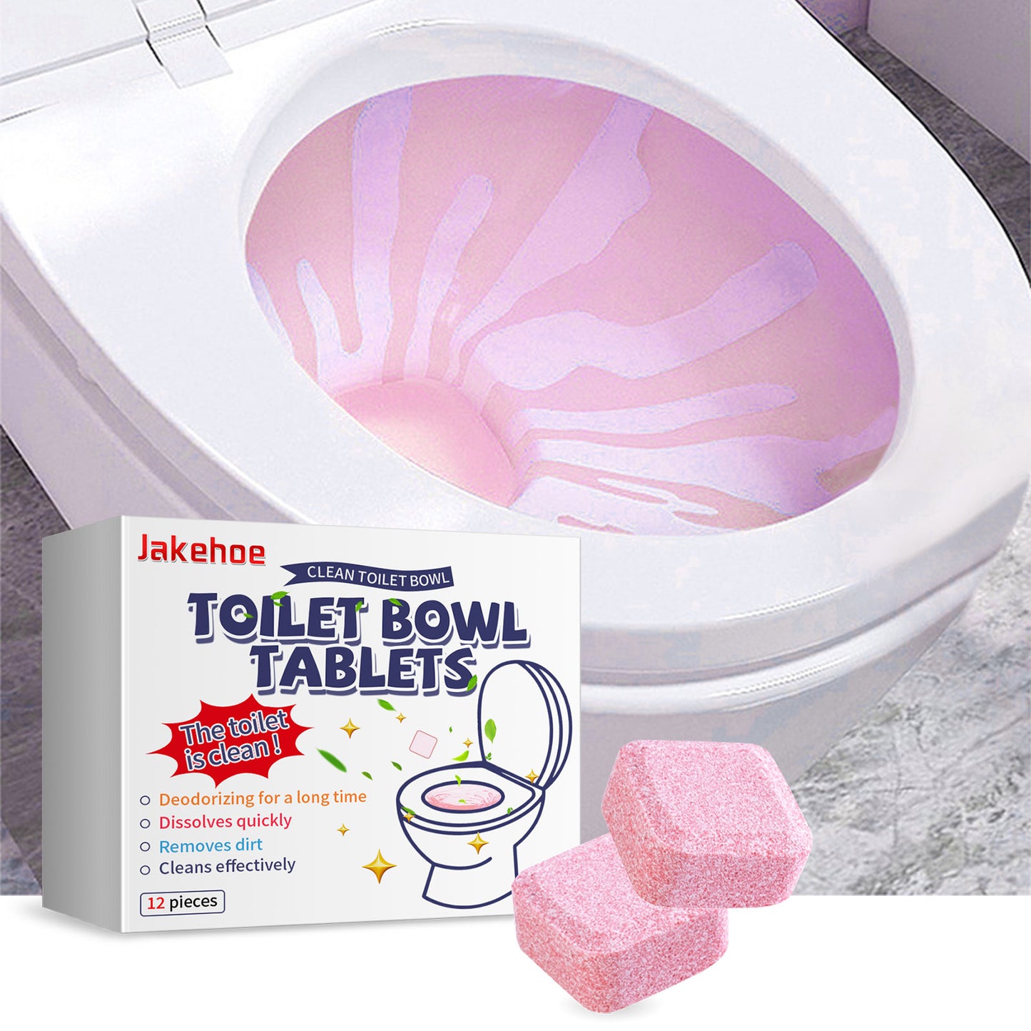 Jakehoe Toilet Effervescent Tablets Toilet Toilet Cleaning Spirit Cleaning Odor Yellow Stain Dirt Urine Stain Toilet Cleaning Tablets
