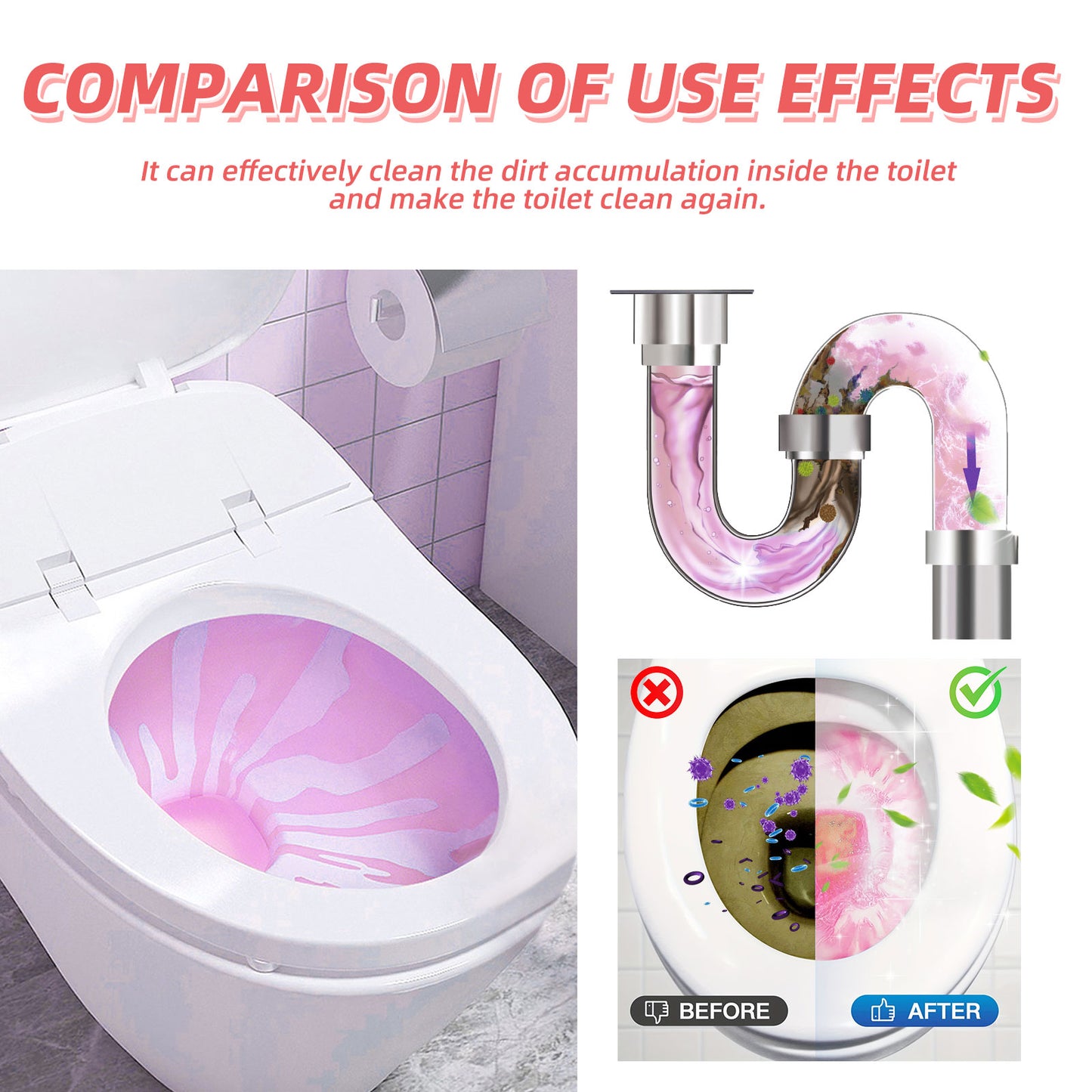 Jakehoe Toilet Effervescent Tablets Toilet Toilet Cleaning Spirit Cleaning Odor Yellow Stain Dirt Urine Stain Toilet Cleaning Tablets