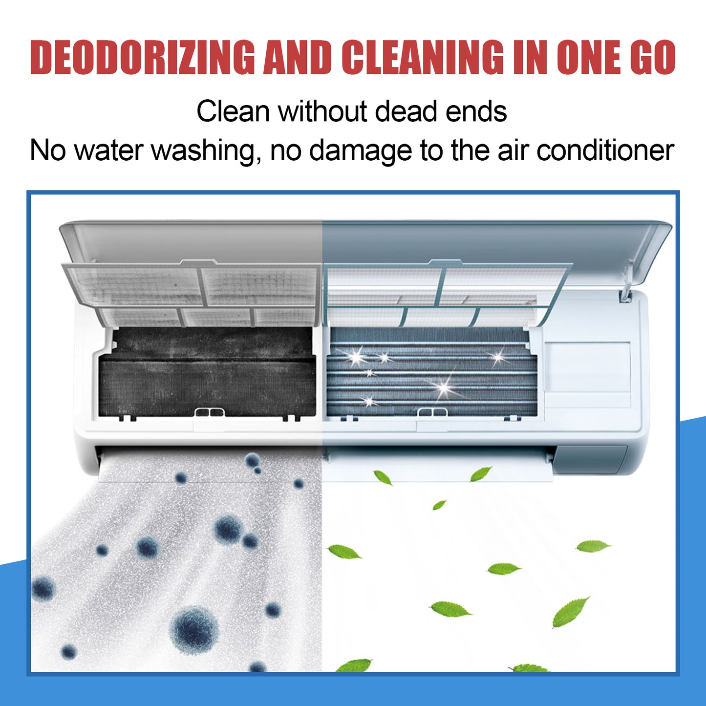 Jue-Fish Air Conditioner Cleaner Household Air Conditioner Hangup No Dismantling No Washing Deodorizing and Descaling Foam Air Conditioner Cleaning