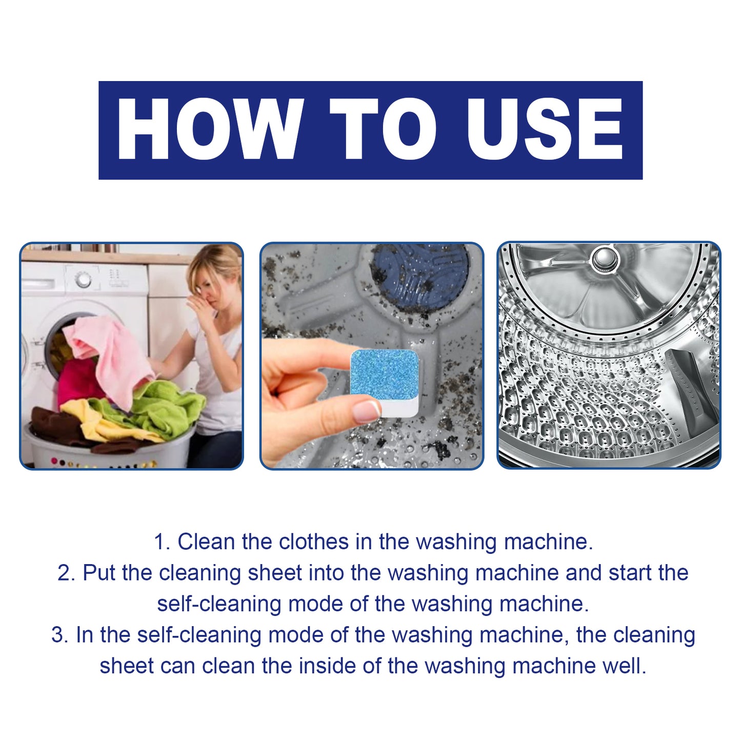Jakehoe washing machine cleaning sheet drum type water tank washing machine cleaning odor dirt clean smell cleaning sheet