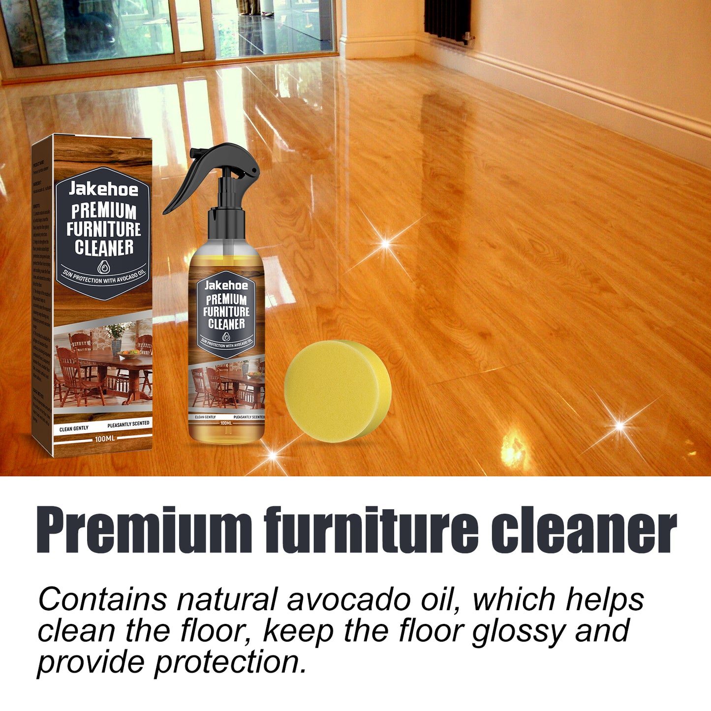 Jakehoe Floor Cleaner Wooden Floor Marble Floor Strong Decontamination Brightening Polishing Cleaner