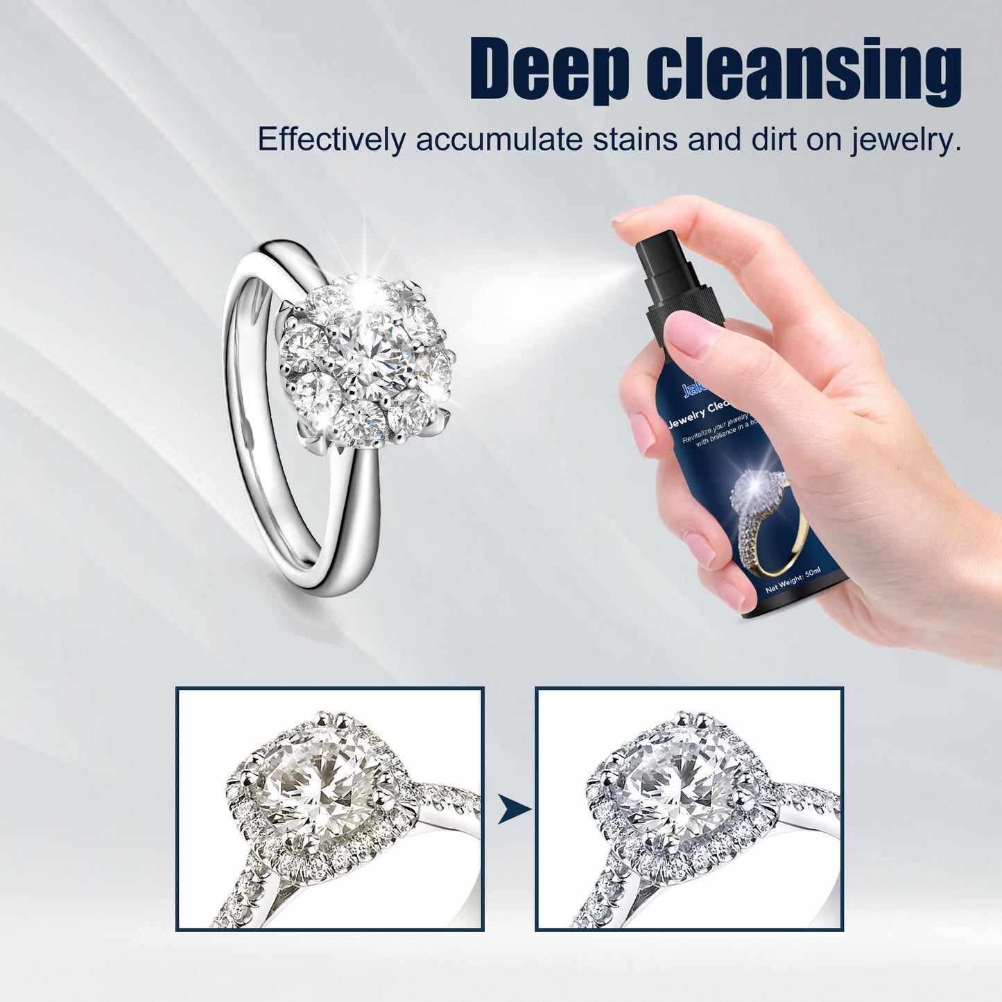 Jakehoe Jewelry Cleaner Necklace Jewelry Gold Jewelry Blackening Decontamination Anti-oxidation Maintenance Cleaner