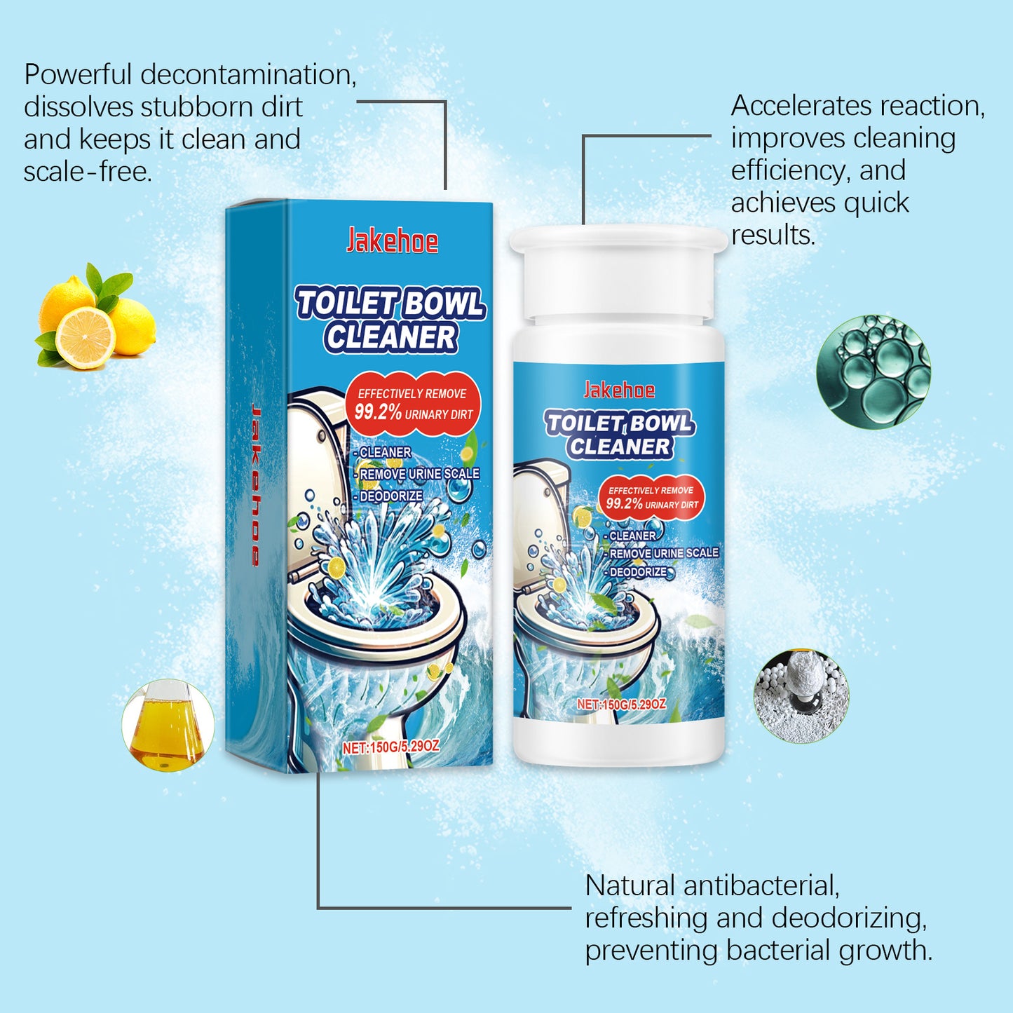 Jakehoe splash foam toilet cleaner toilet toilet decontamination and odor removal foam cleaner