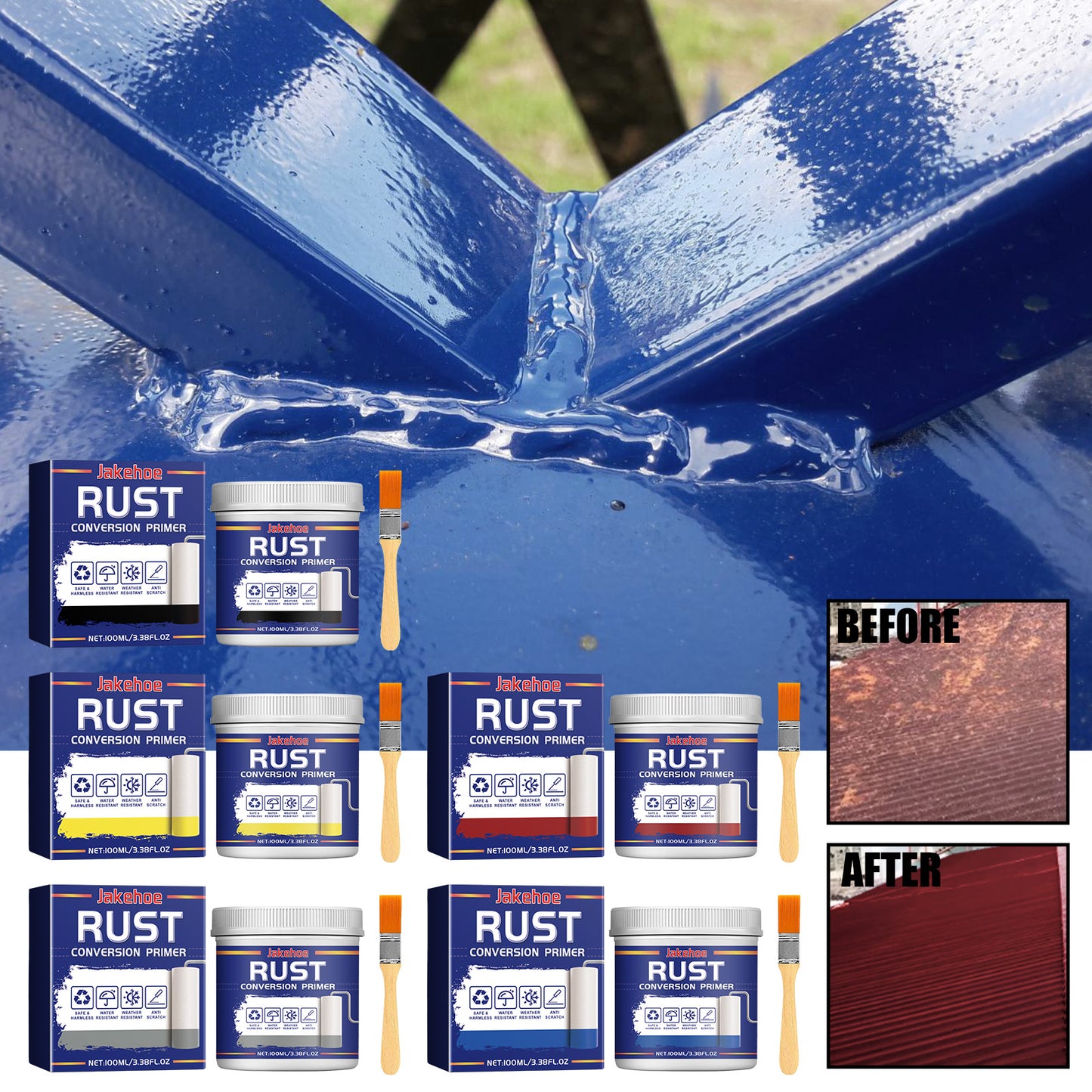Jakehoe anti-rust conversion primer iron door metal gear bracket rust stair handrail anti-corrosion rust remover