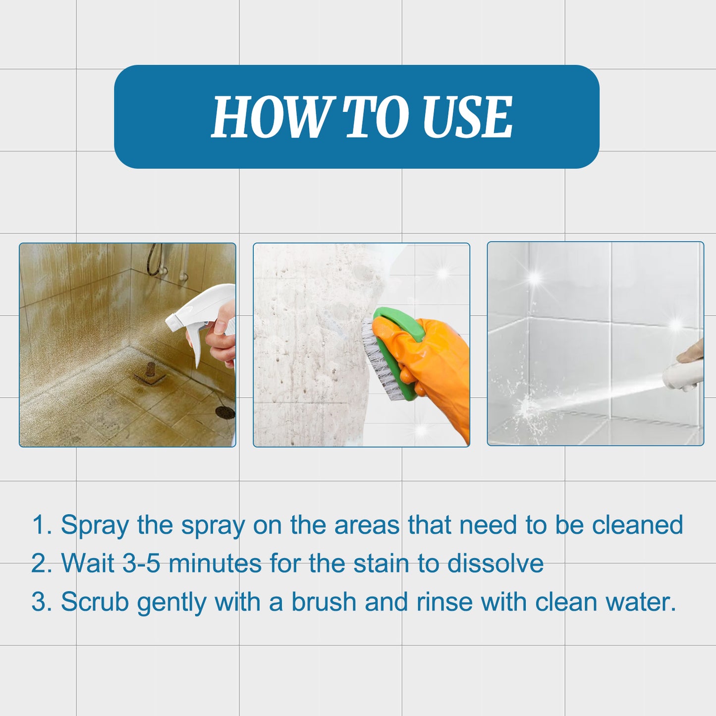 Jue-Fish tile cleaner bathroom tile floor marble bright strong stain removers