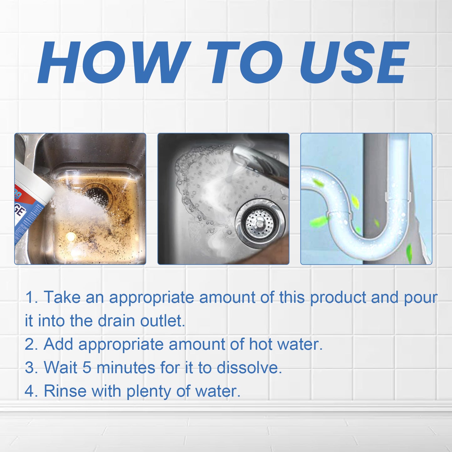 jaysuing pipe dredging agent kitchen toilet drainage pipe blockage cleaning stains deodorant dredging agent