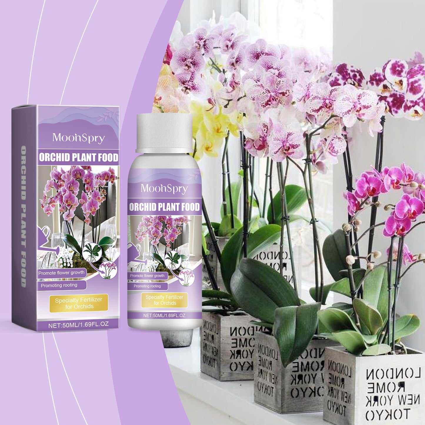 MoonSpry orchid plant growth agent flower green plant special nutrient solution orchid potted universal
