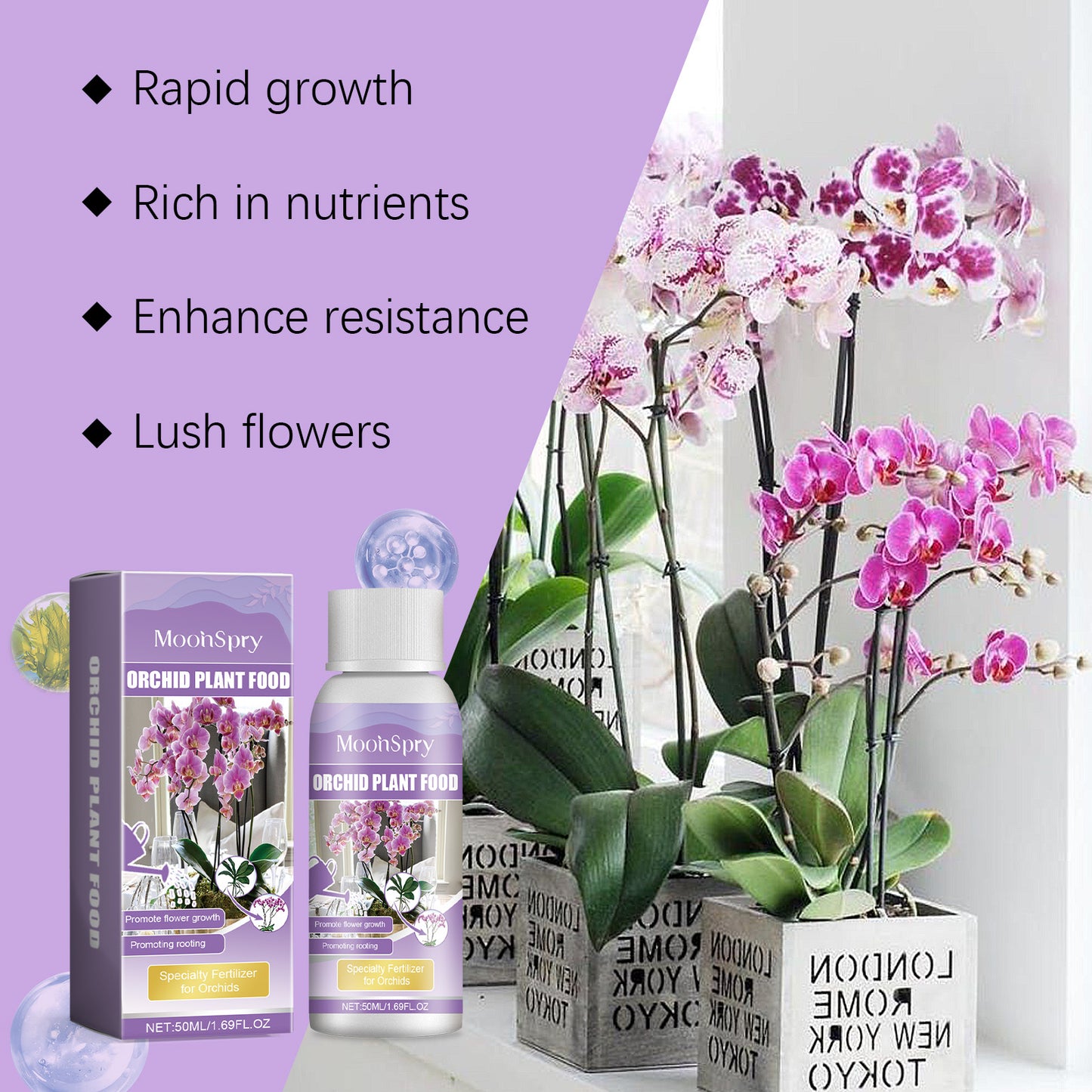 MoonSpry orchid plant growth agent flower green plant special nutrient solution orchid potted universal