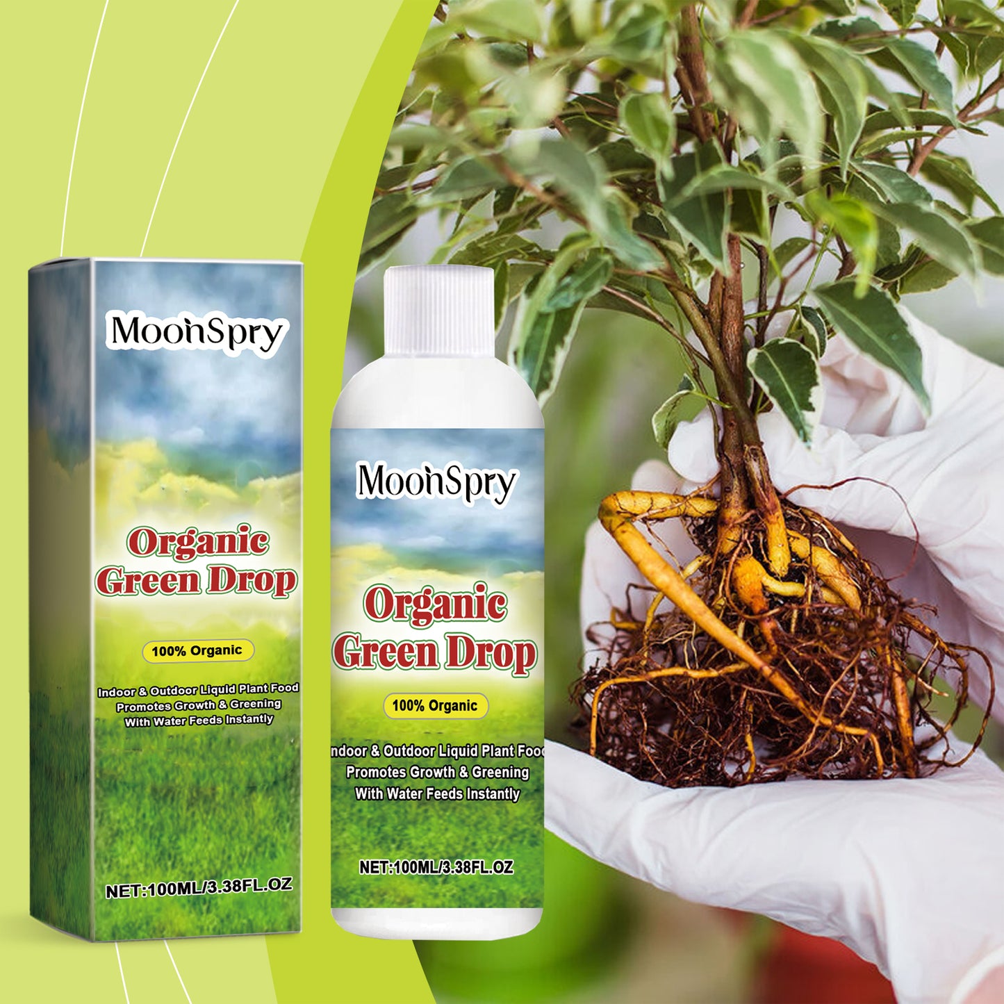 MoonSpry Plant Growth Solution Potted Green Leaf Lawn Flower Plant Hair Root Supplemental Fertilizer Nutrient Solution