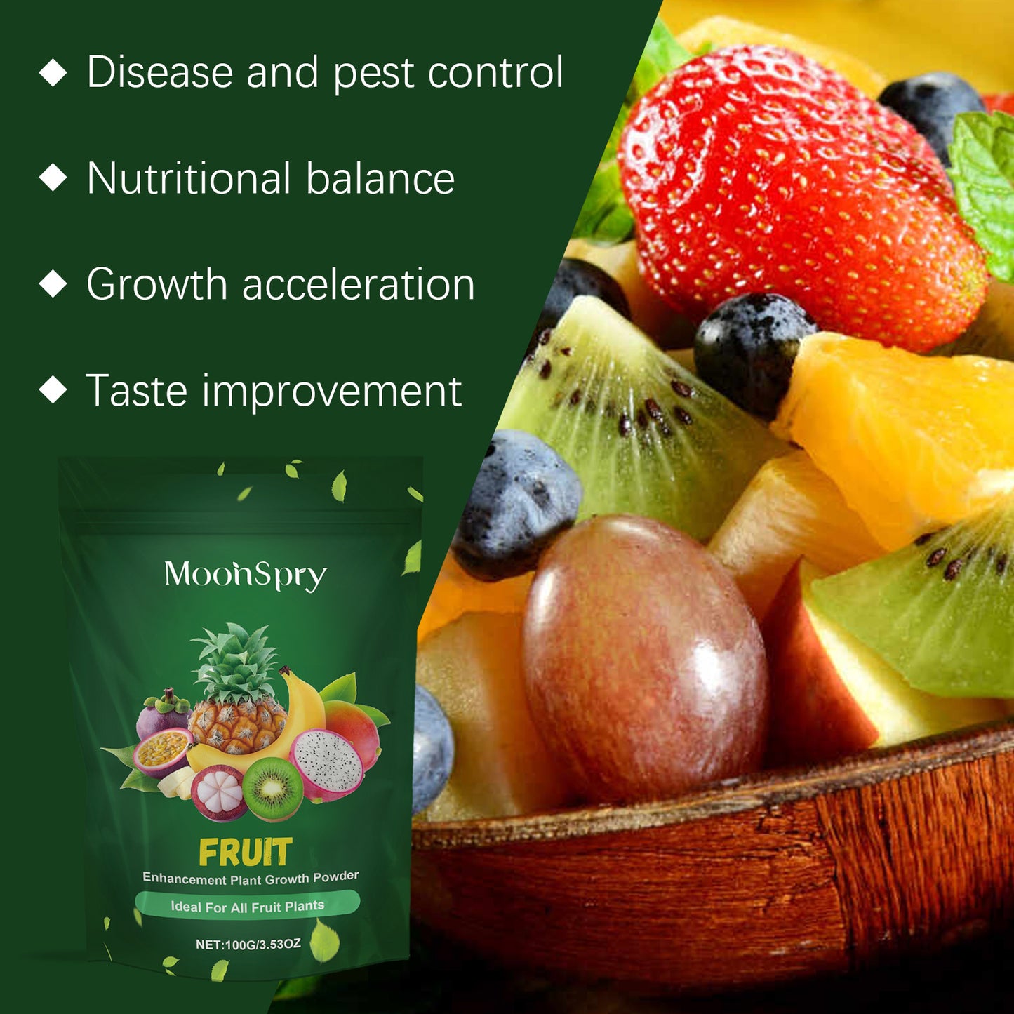 MoonSpry Fruit Plant Growth Powder Universal Mild Granular Vegetable Planting Green Plant Fertilizer Nutritional Powder