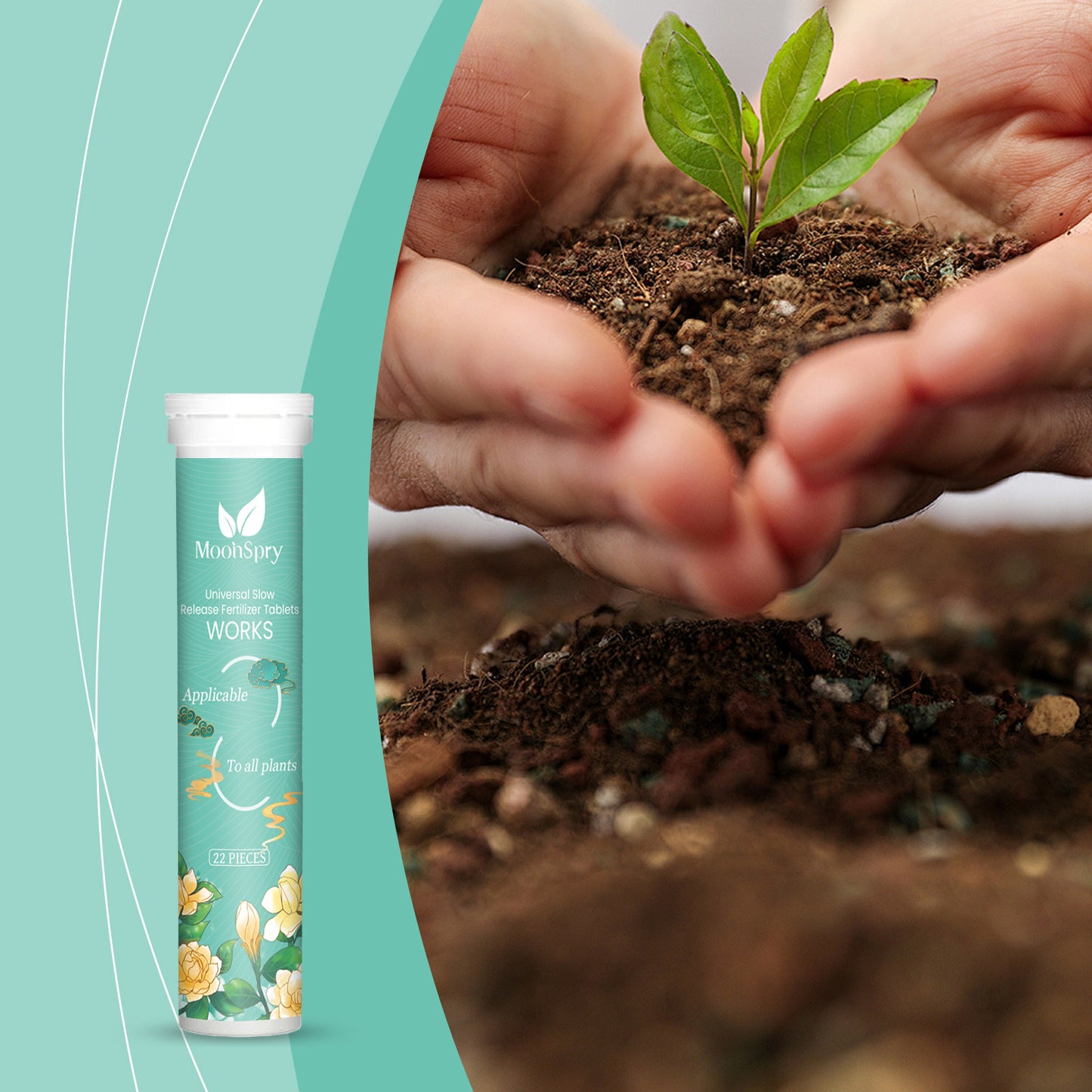 MoonSpry General Slow Release Green Tablet Fertilizer to Promote Plant Growth Horticultural Organic Compound Fertilizer Tablets