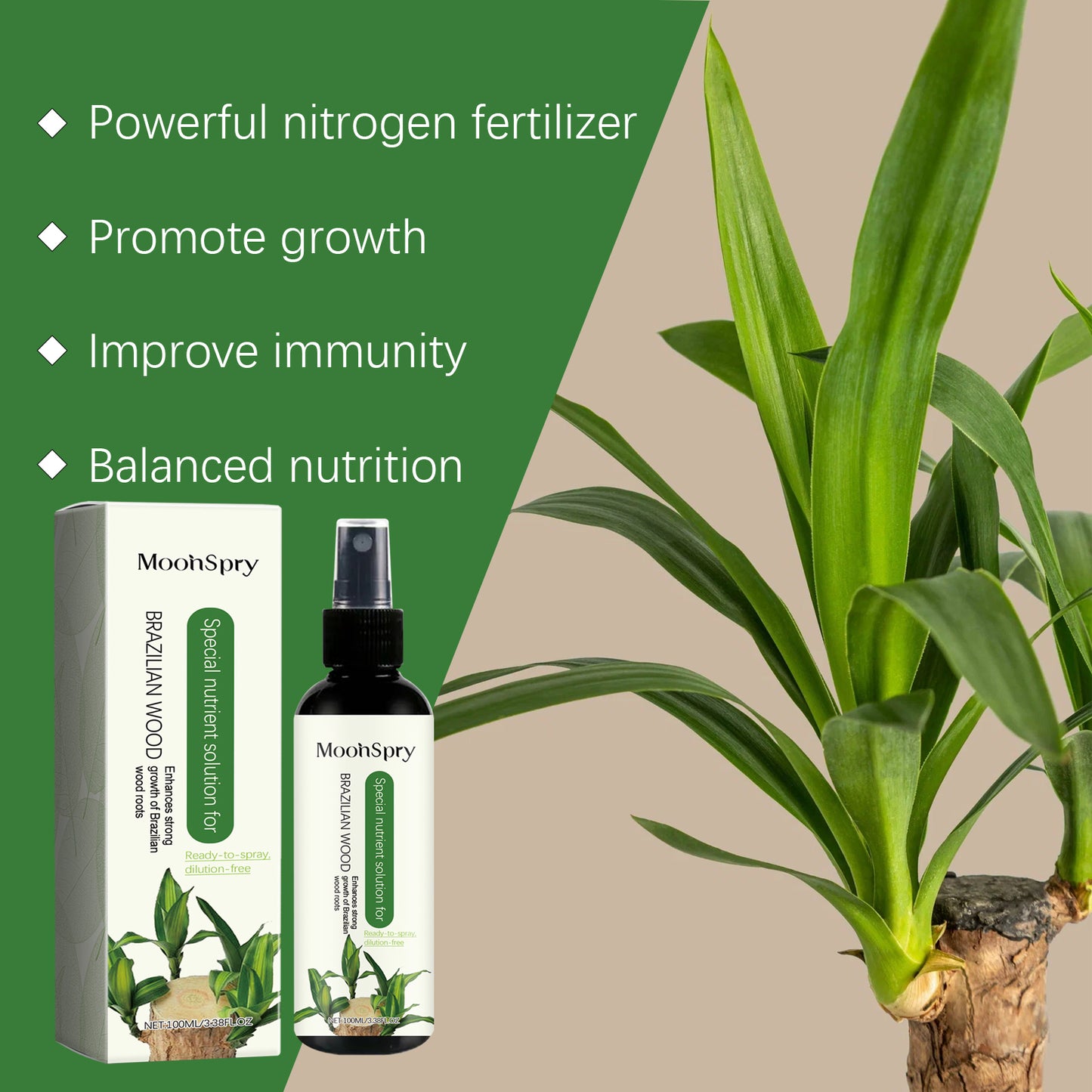 special nutrient solution for MoonSpry plants green plant fertilizer nutrient solution green leaf potted plant special fertilizer for brazil wood