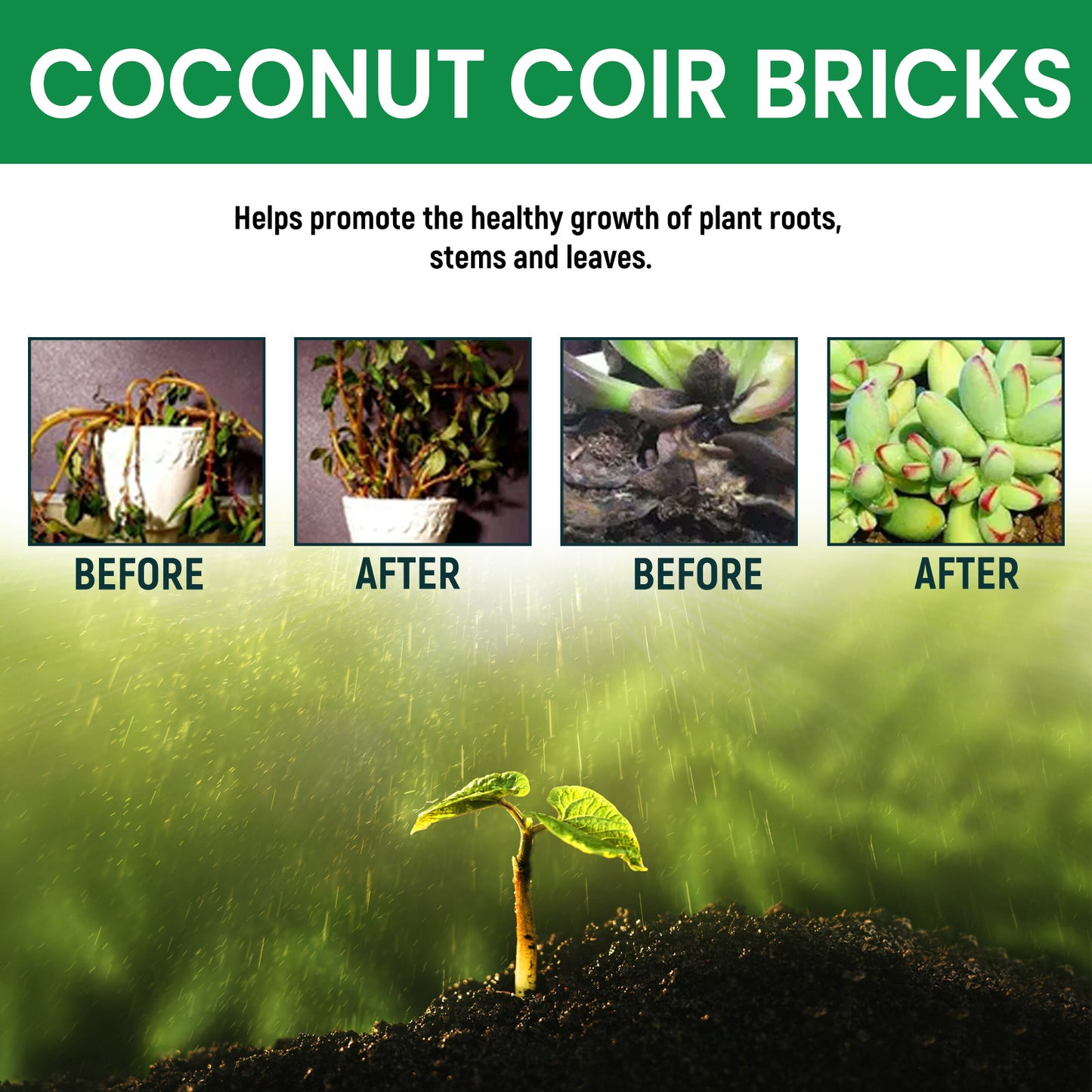 MoonSpry plant coir fiber brick suit plant cultivation growth nutrition soil potted grass flower fertilizer