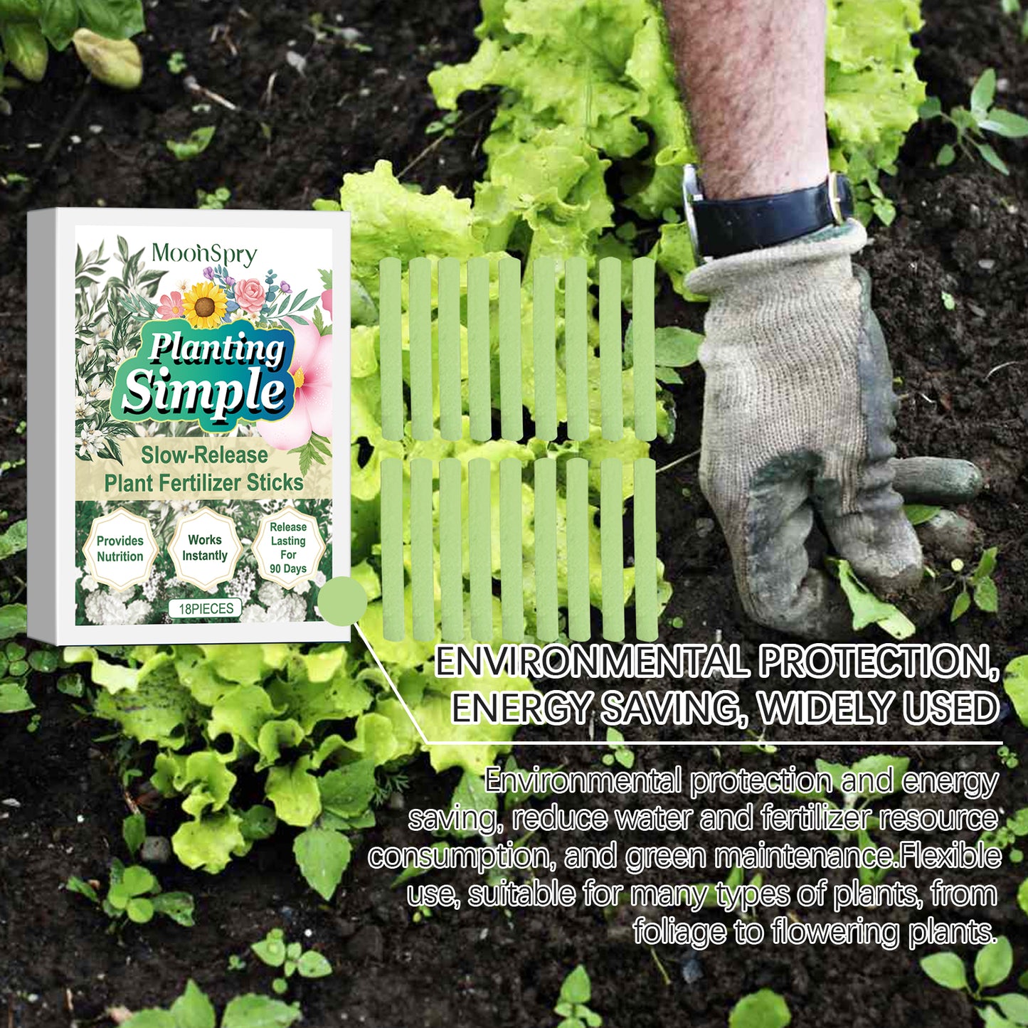 MoonSpry Plant Nutrition Bar Household Flower Green Plant Potted Growth Cultivation Plant Slow Release Nutrient