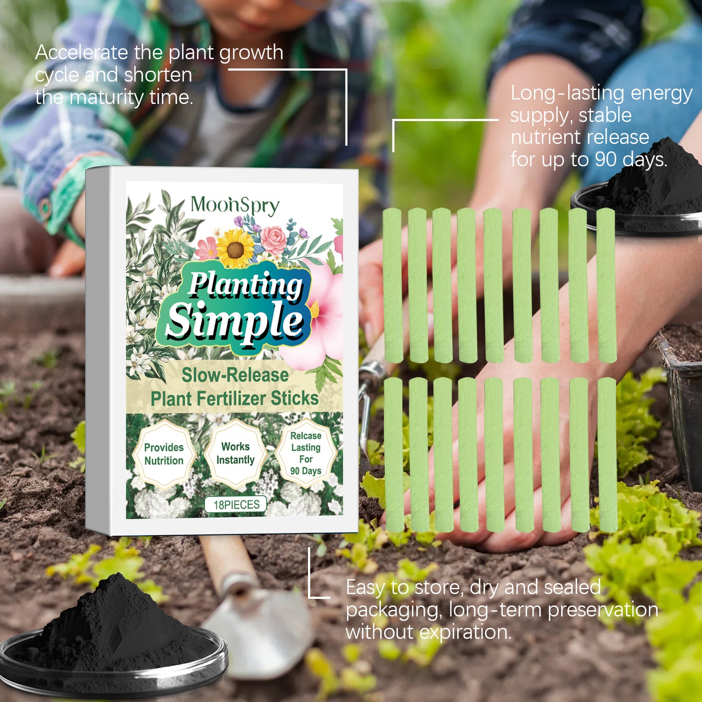MoonSpry Plant Nutrition Bar Household Flower Green Plant Potted Growth Cultivation Plant Slow Release Nutrient