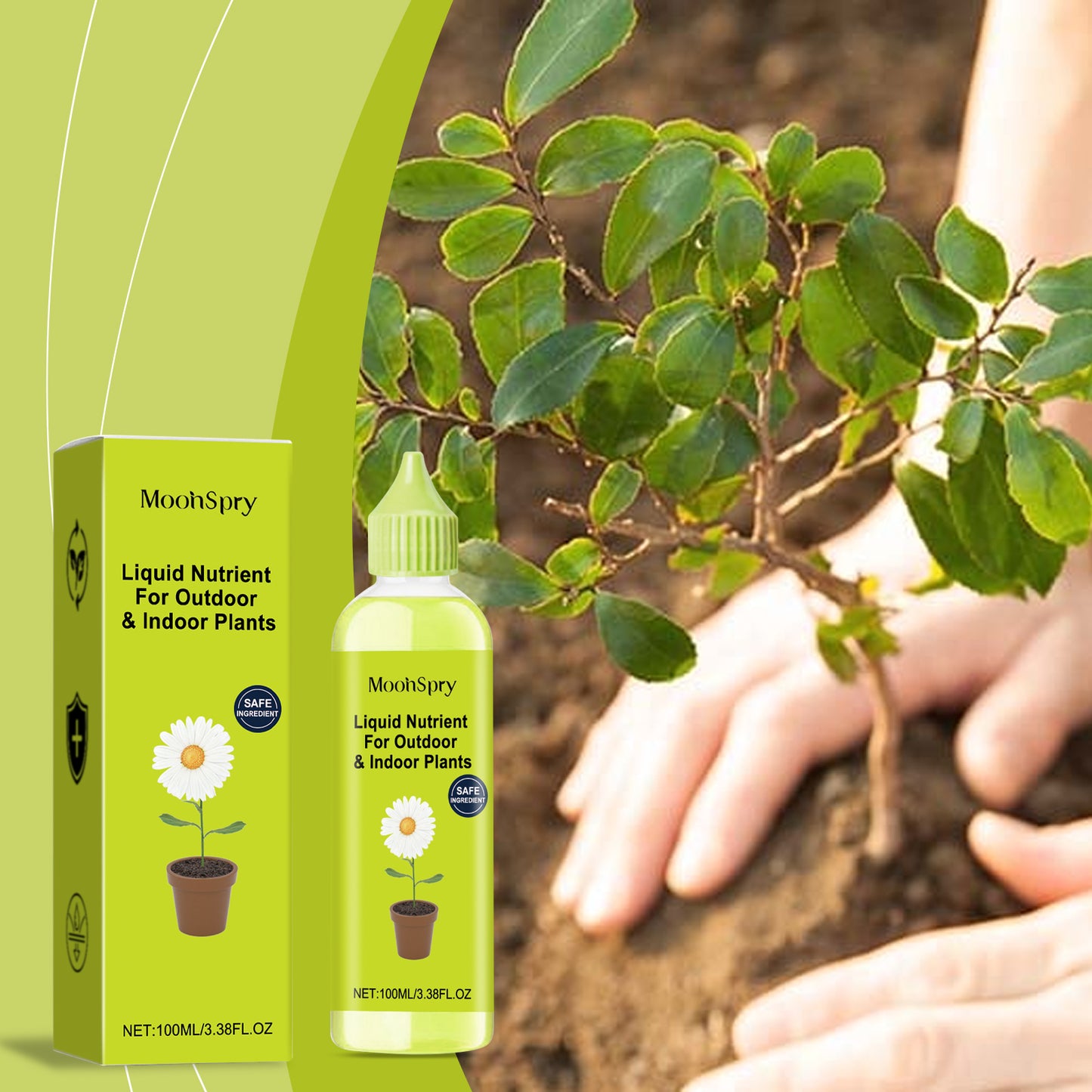 MoonSpry indoor and outdoor plant nutrient solution green leaf lawn flower potted fertilizer hair root growth nutrient solution