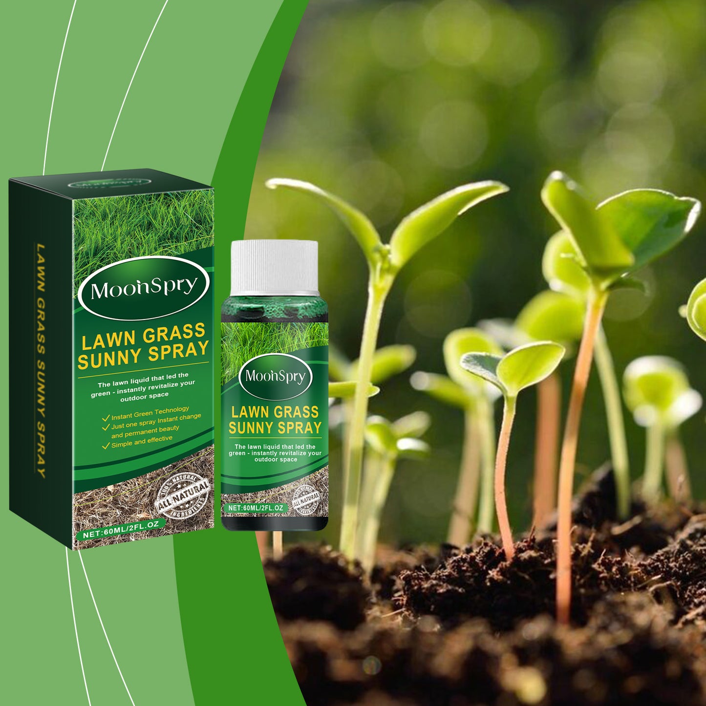 MoonSpry green lawn growth agent outdoor home lawn green plant root growth nutrient solution