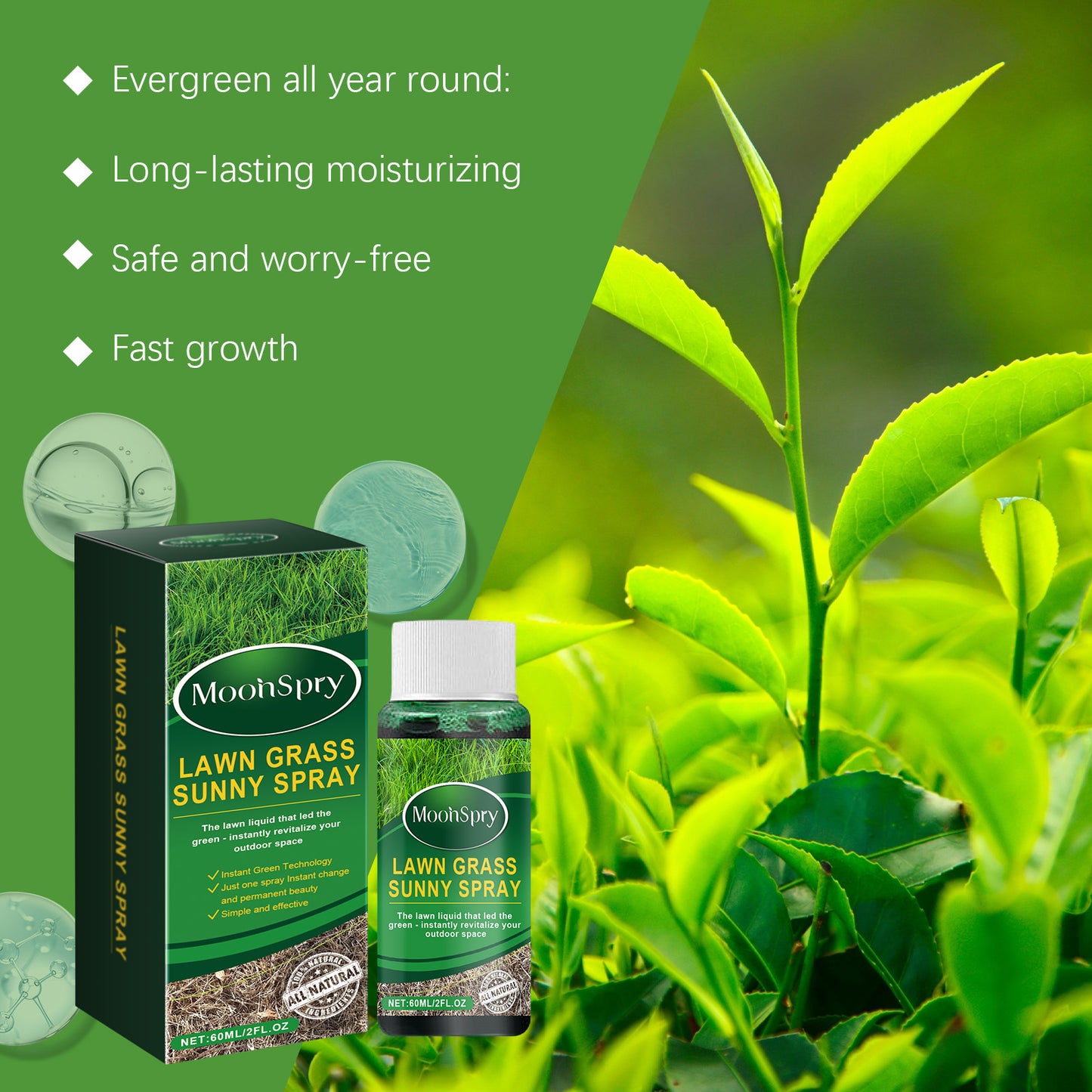 MoonSpry green lawn growth agent outdoor home lawn green plant root growth nutrient solution