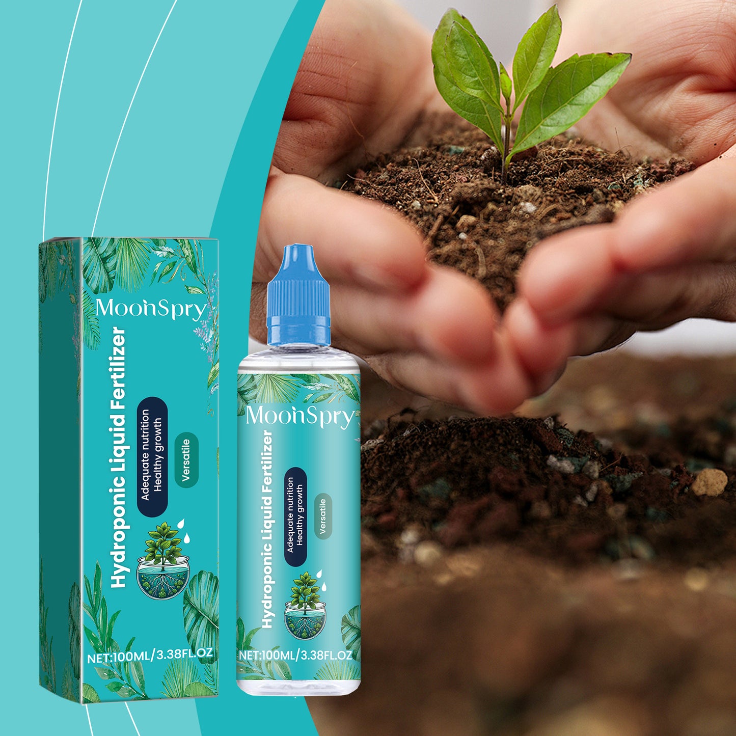 MoonSpry hydroponic liquid fertilizer lawn green leaf growth nutrient solution plant concentrated fertilizer supplement