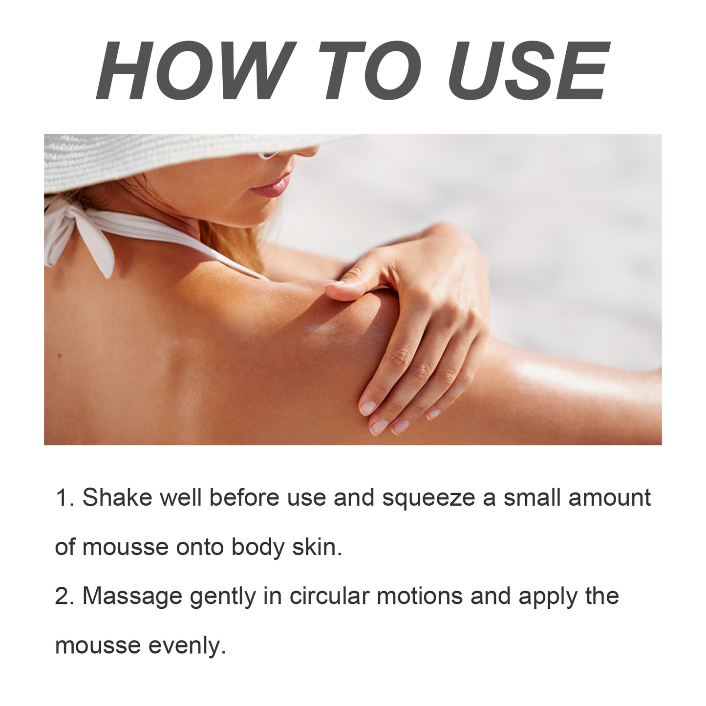 OceAura Helping Black Mousse Summer Outdoor Seaside Helping Sun Hydrating Moisturizing Skin Beauty Natural Fashion Wheat Color