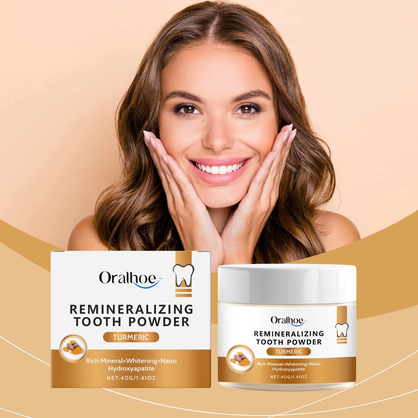 Oralhoe turmeric cleaning tooth powder gentle cleaning tooth tartar daily care tooth cleaning tooth powder