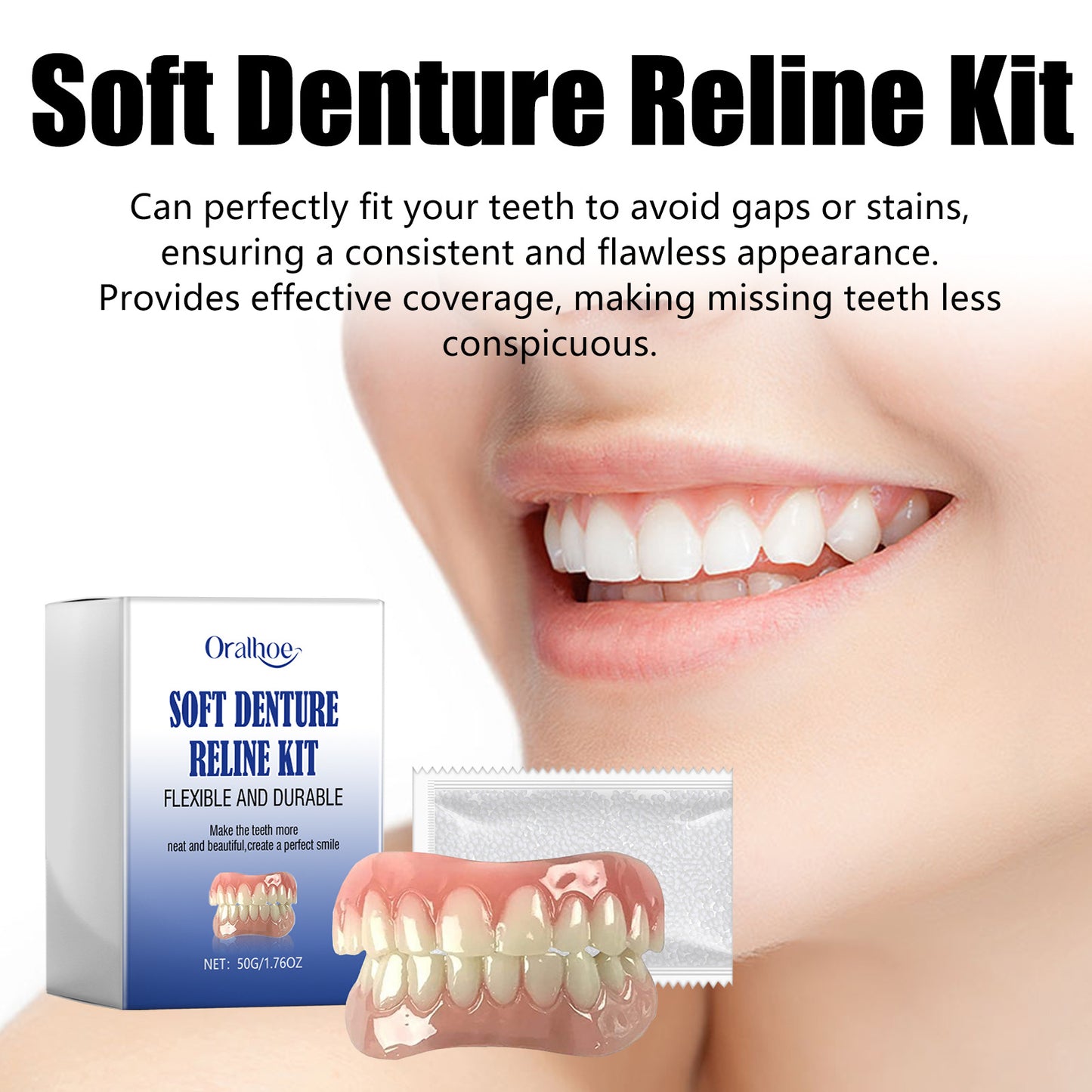 Oralhoe Modified Teeth Denture Set Modified Teeth Gap Fitting Denture Set Correcting Teeth Set