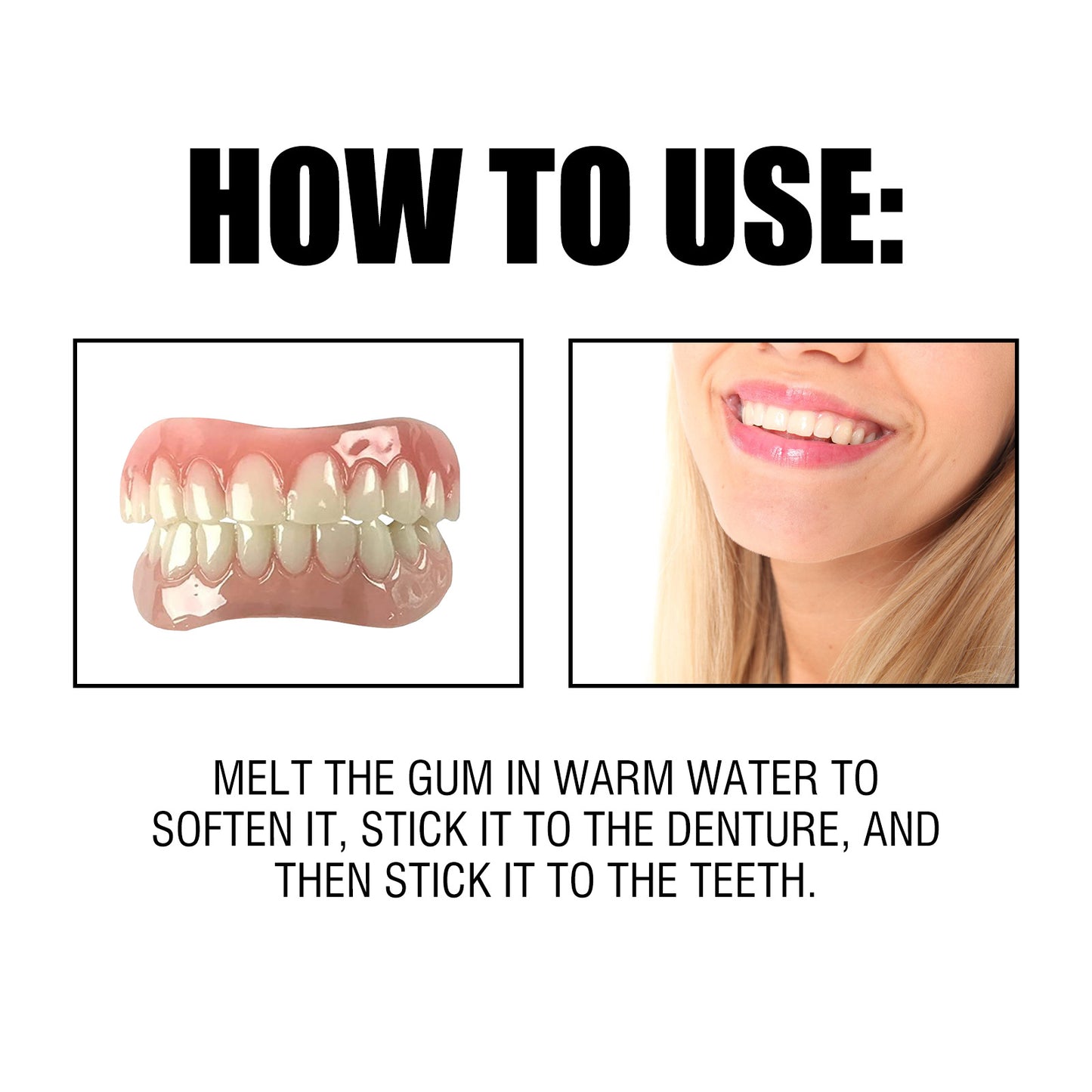 Oralhoe Modified Teeth Denture Set Modified Teeth Gap Fitting Denture Set Correcting Teeth Set